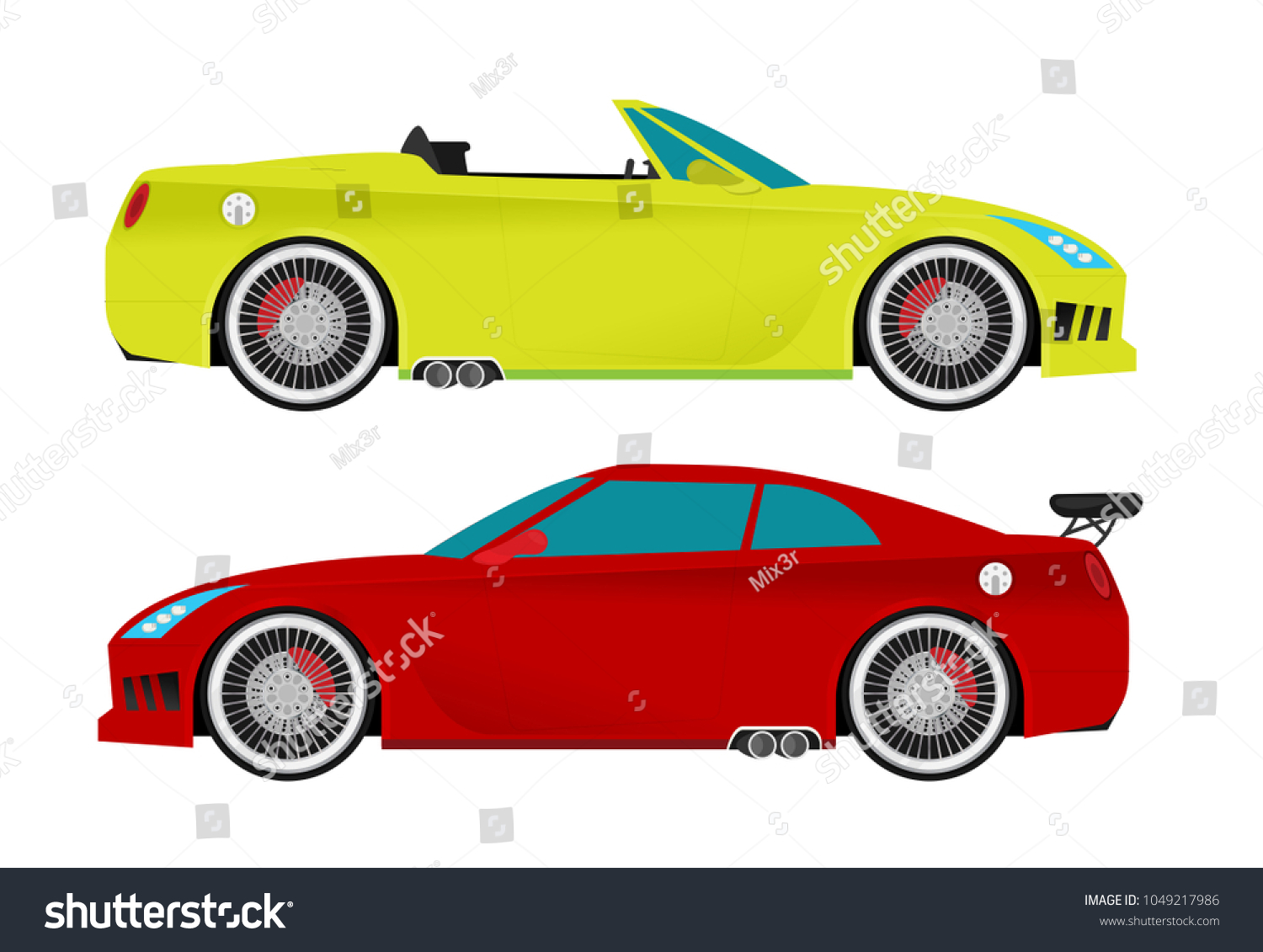 Flat Racing Car Vector Eps 10 Stock Vector (Royalty Free) 1049217986