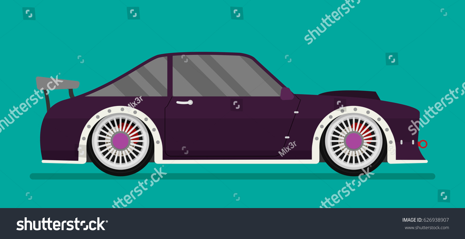 Flat Racing Car Vector Eps 10 Stock Vector (Royalty Free) 626938907 ...
