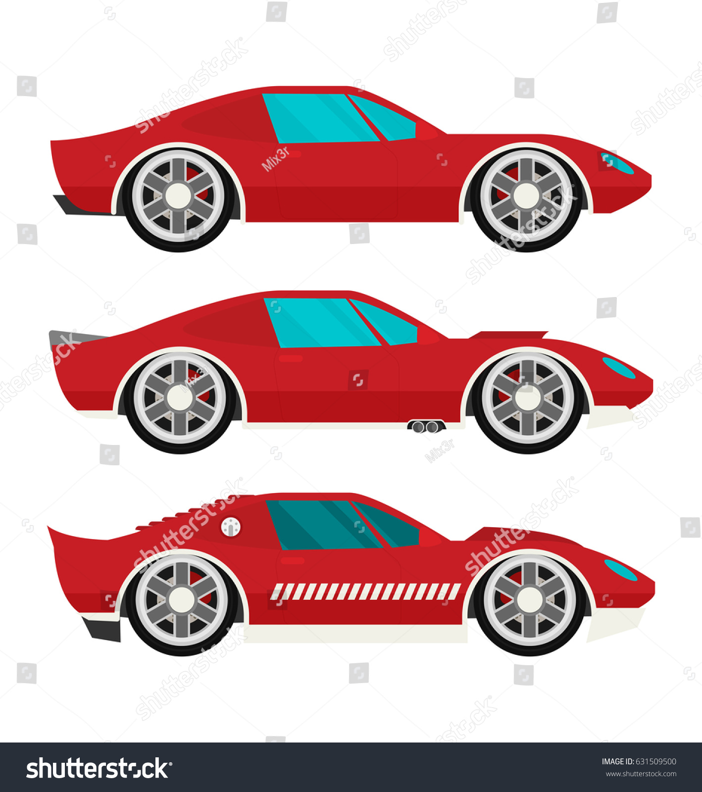Flat Racing Car Vector Set Eps Stock Vector (Royalty Free) 631509500 ...