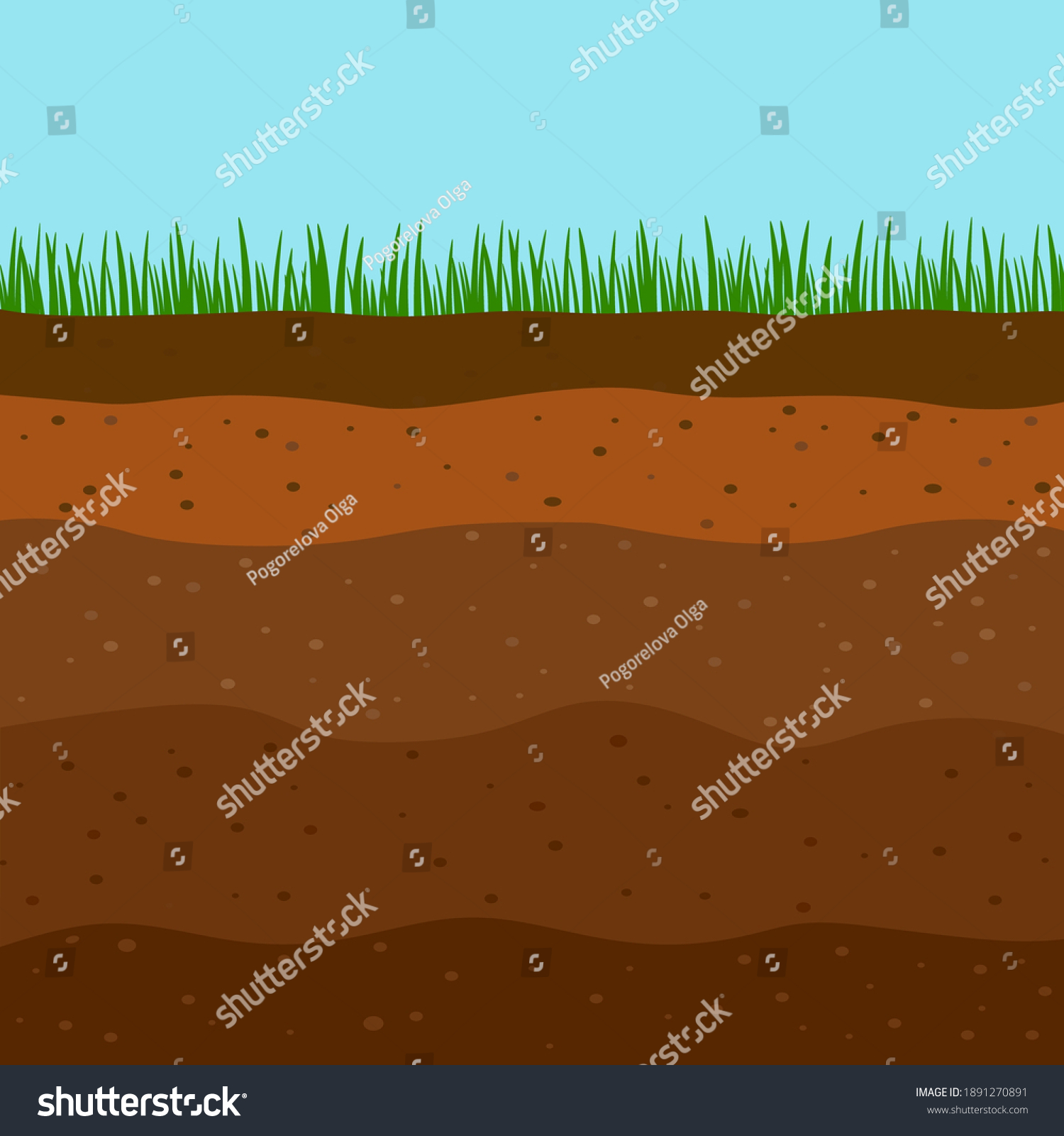 Flat Soil Diagram Template Composed Different Stock Vector (Royalty ...