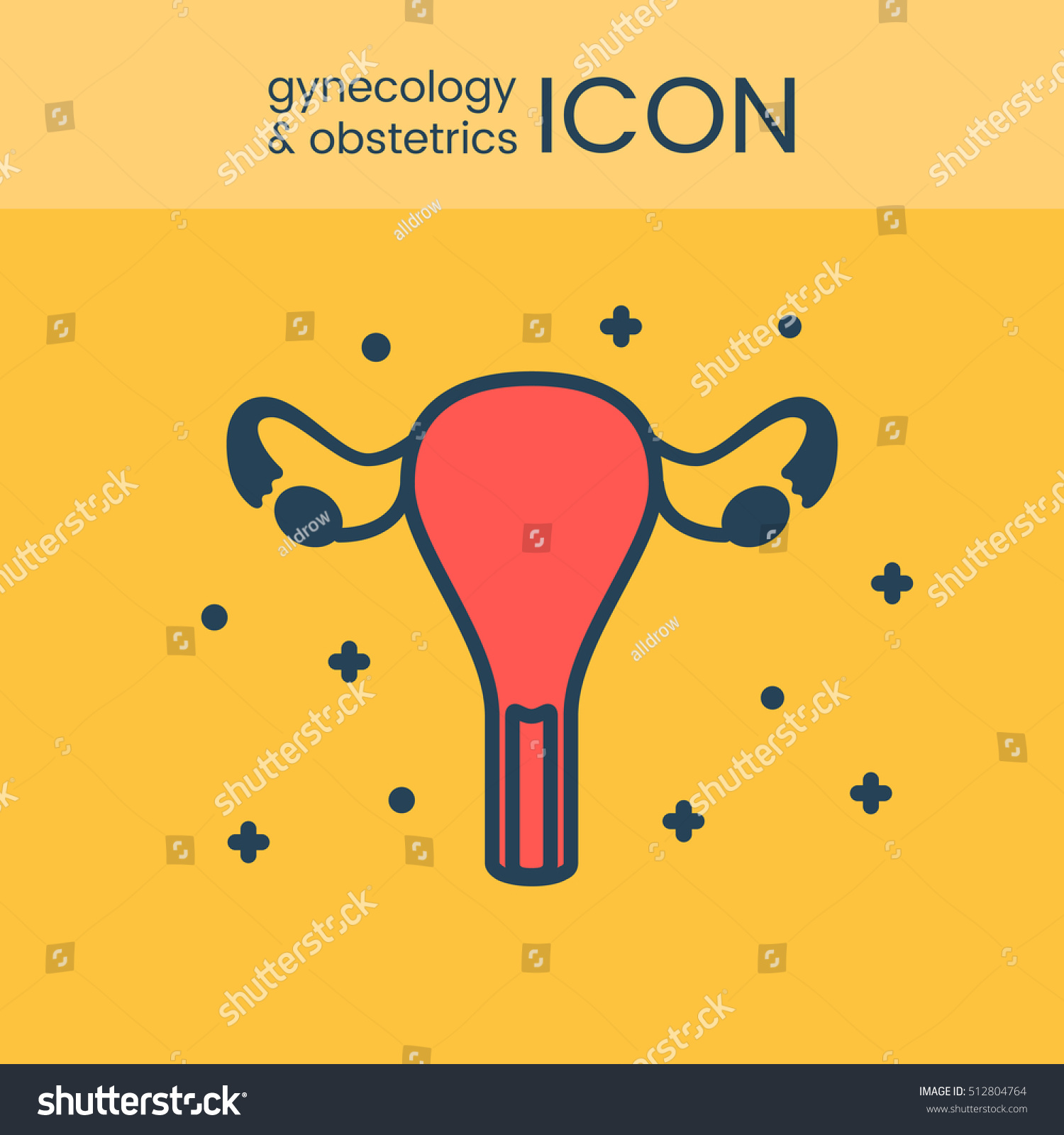 Flat Style Linear Design Icons Gynecology Stock Vector (Royalty Free ...