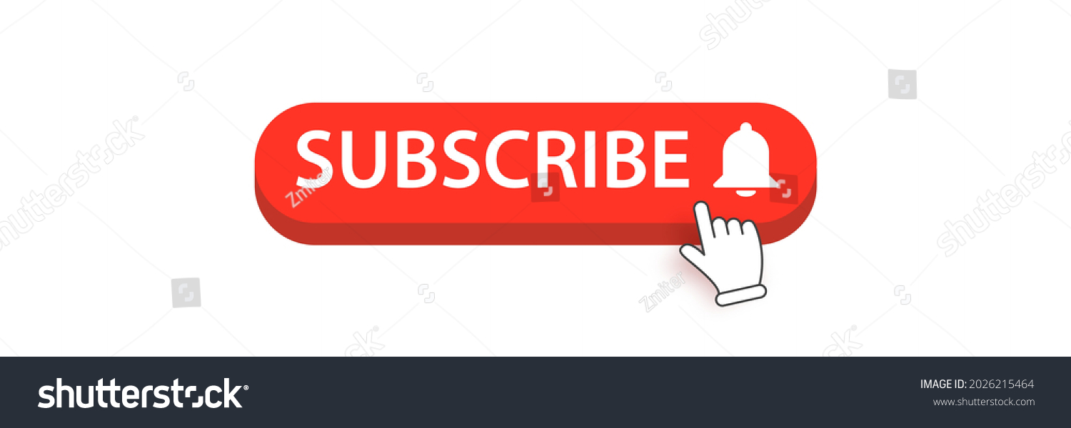 Flat Subscribe Button Ring Bell Isolated Stock Vector (Royalty Free ...