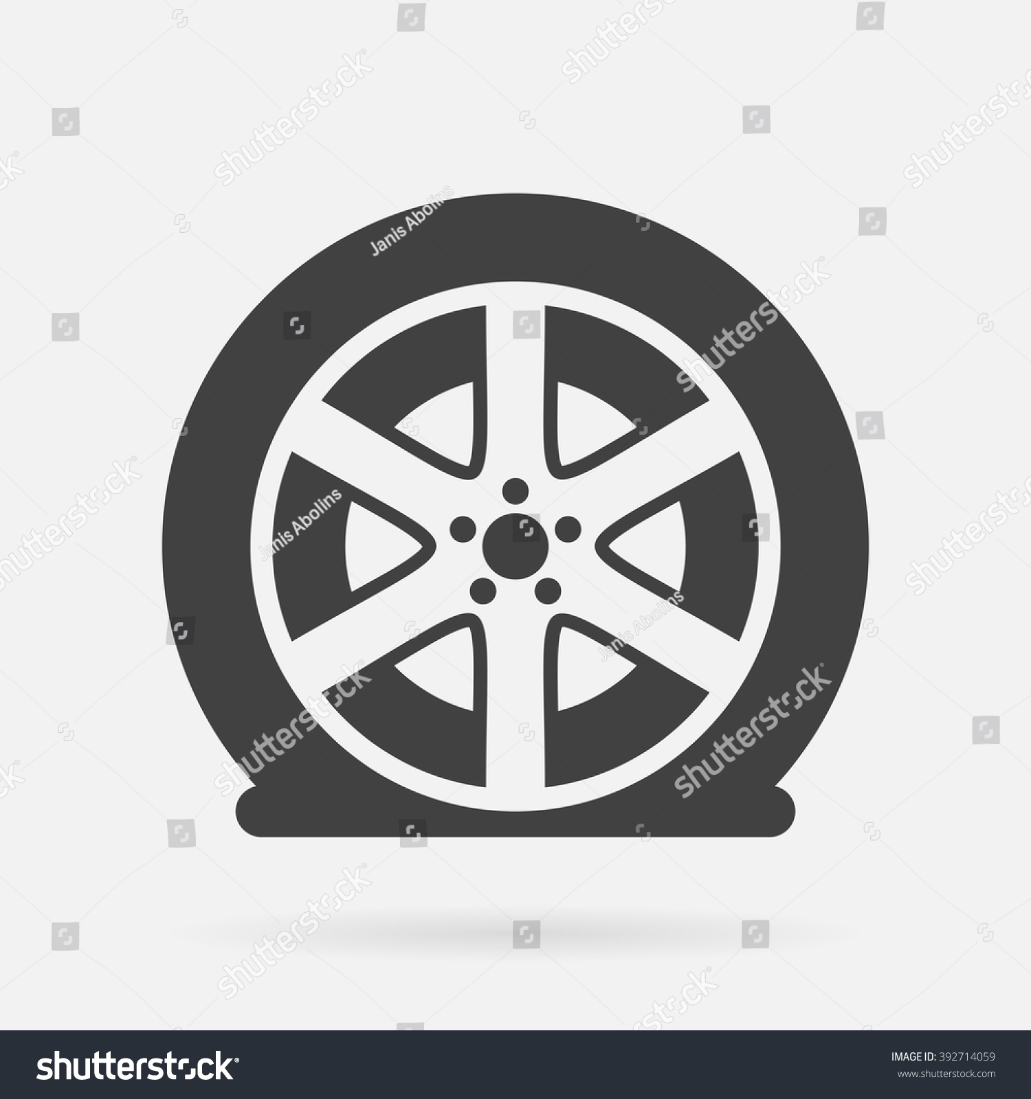 Flat Tire Icon Stock Vector 392714059 - Shutterstock