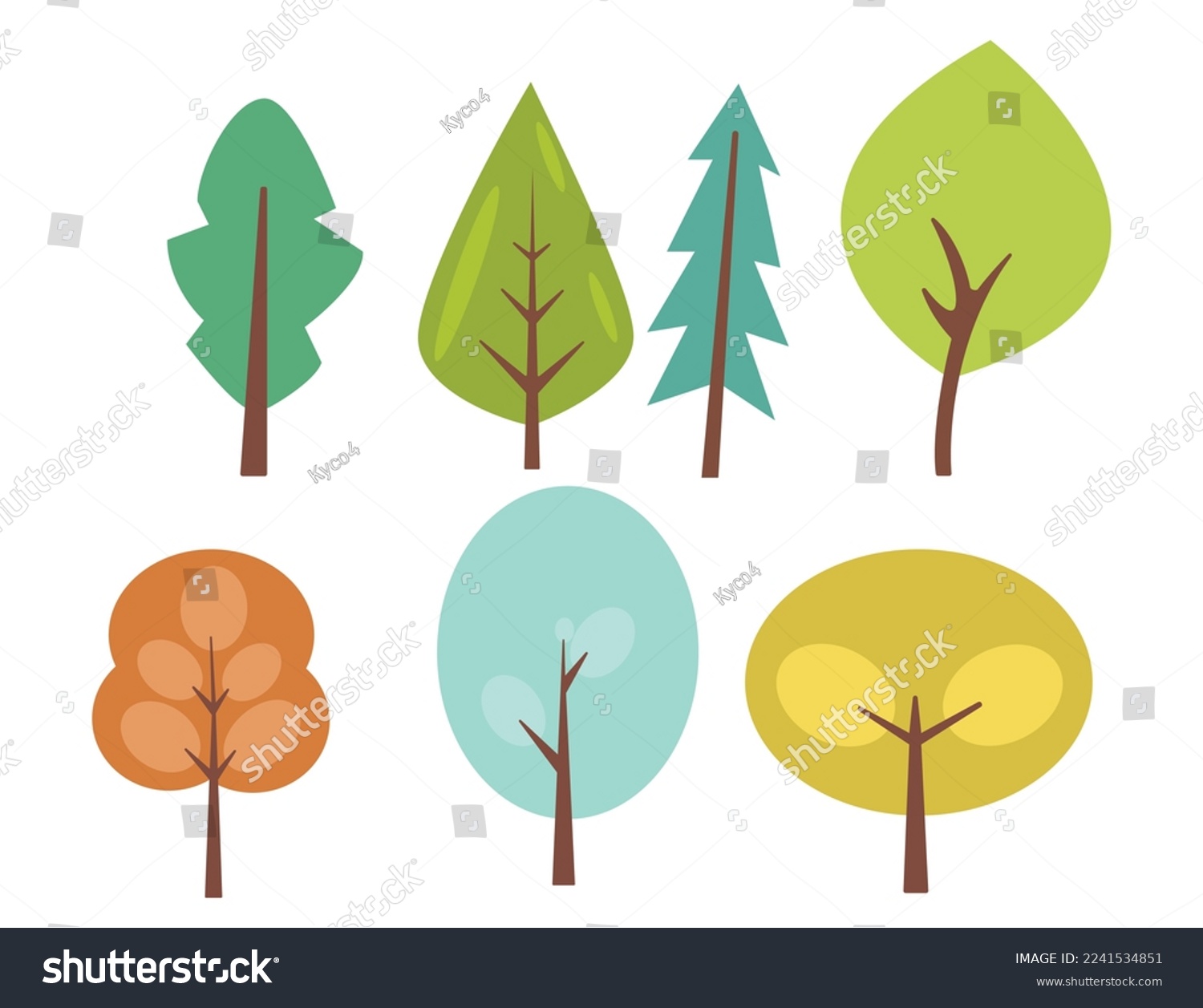 SVG of Flat tree clipart illustration style svg