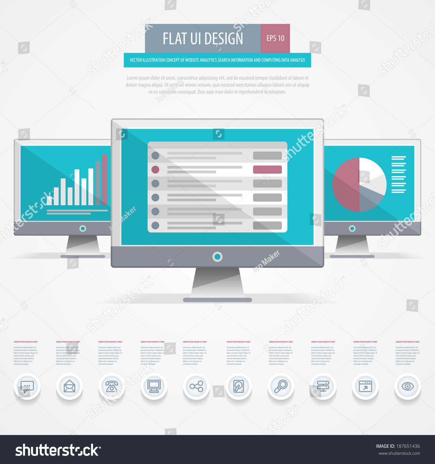 Download Flat Ui Design Vector Illustration Concept Stock Vector ...