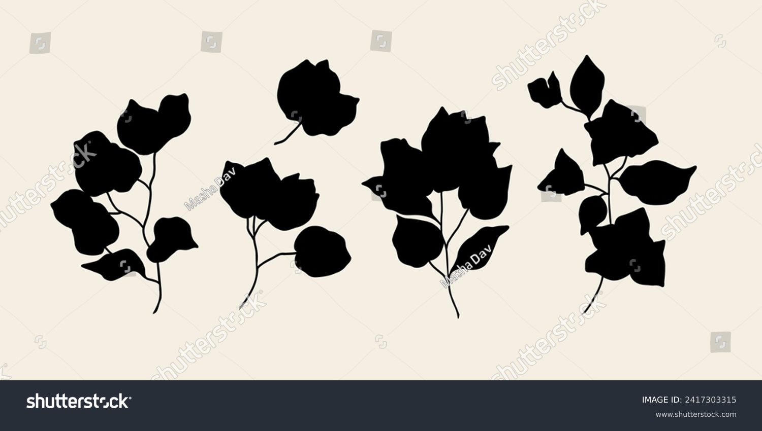 SVG of Flat vector bougainvillea flower collection svg