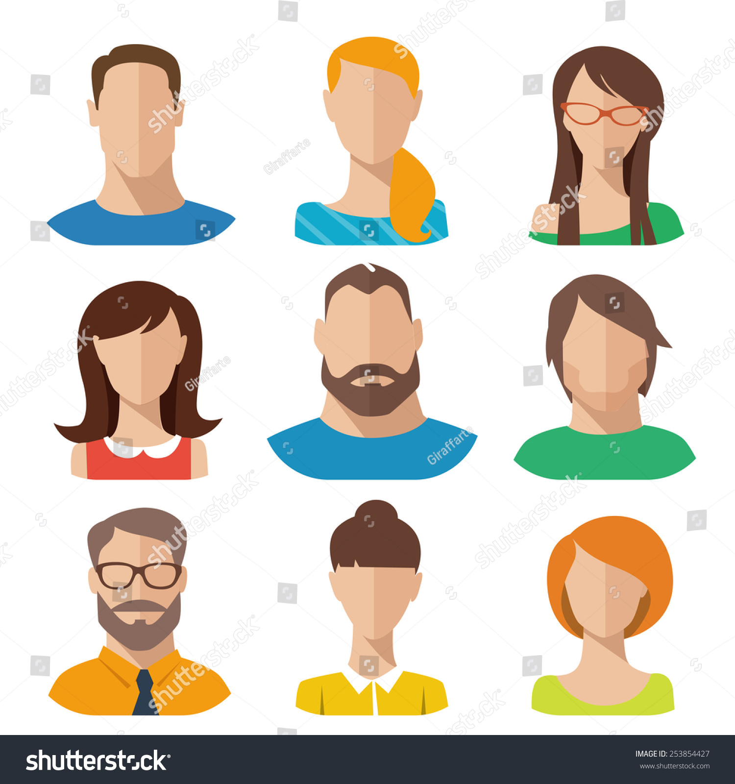 Flat Vector Characters Stock Vector (Royalty Free) 253854427 | Shutterstock