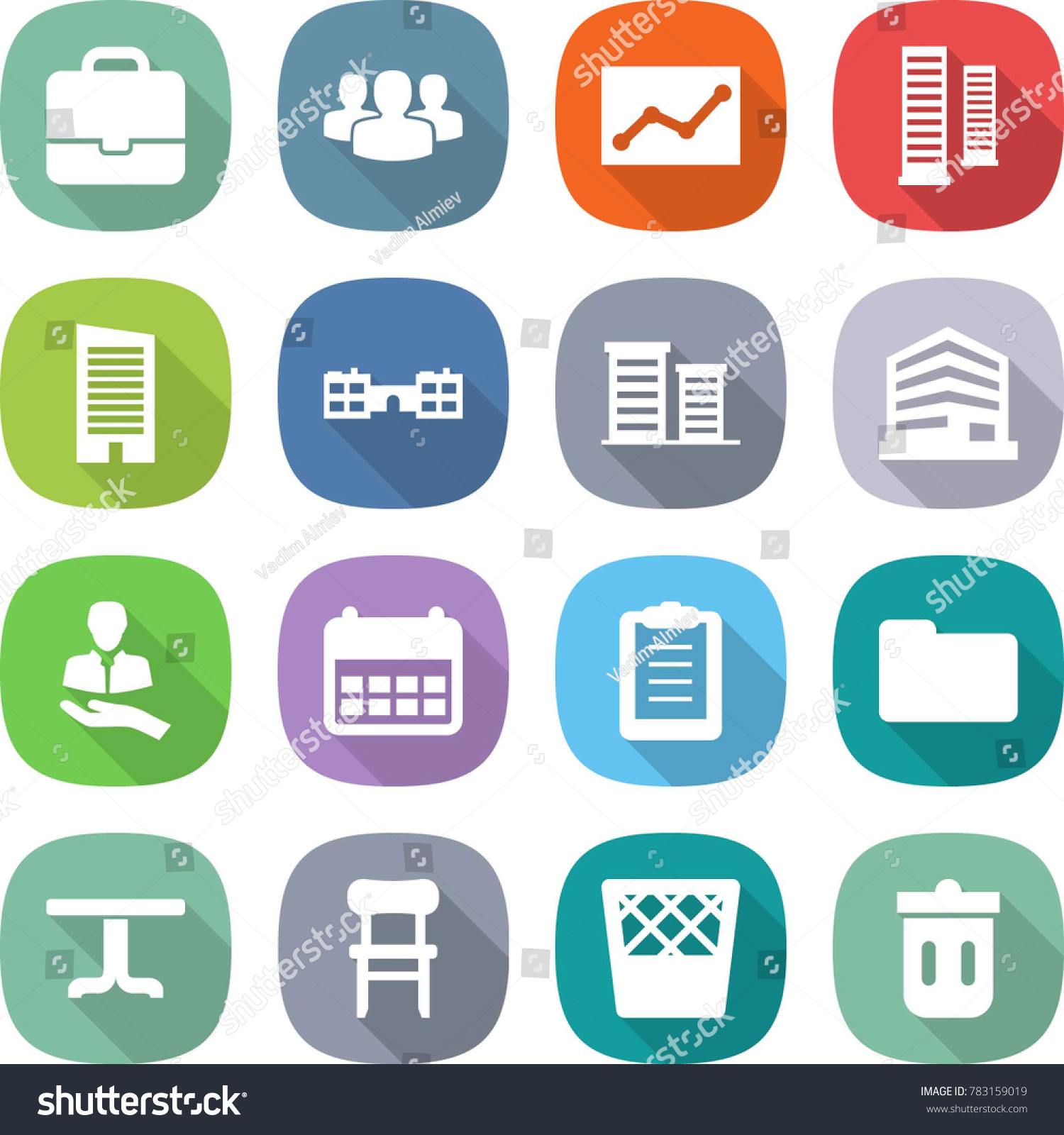 Flat Vector Icon Set Portfolio Vector Stock Vector Royalty