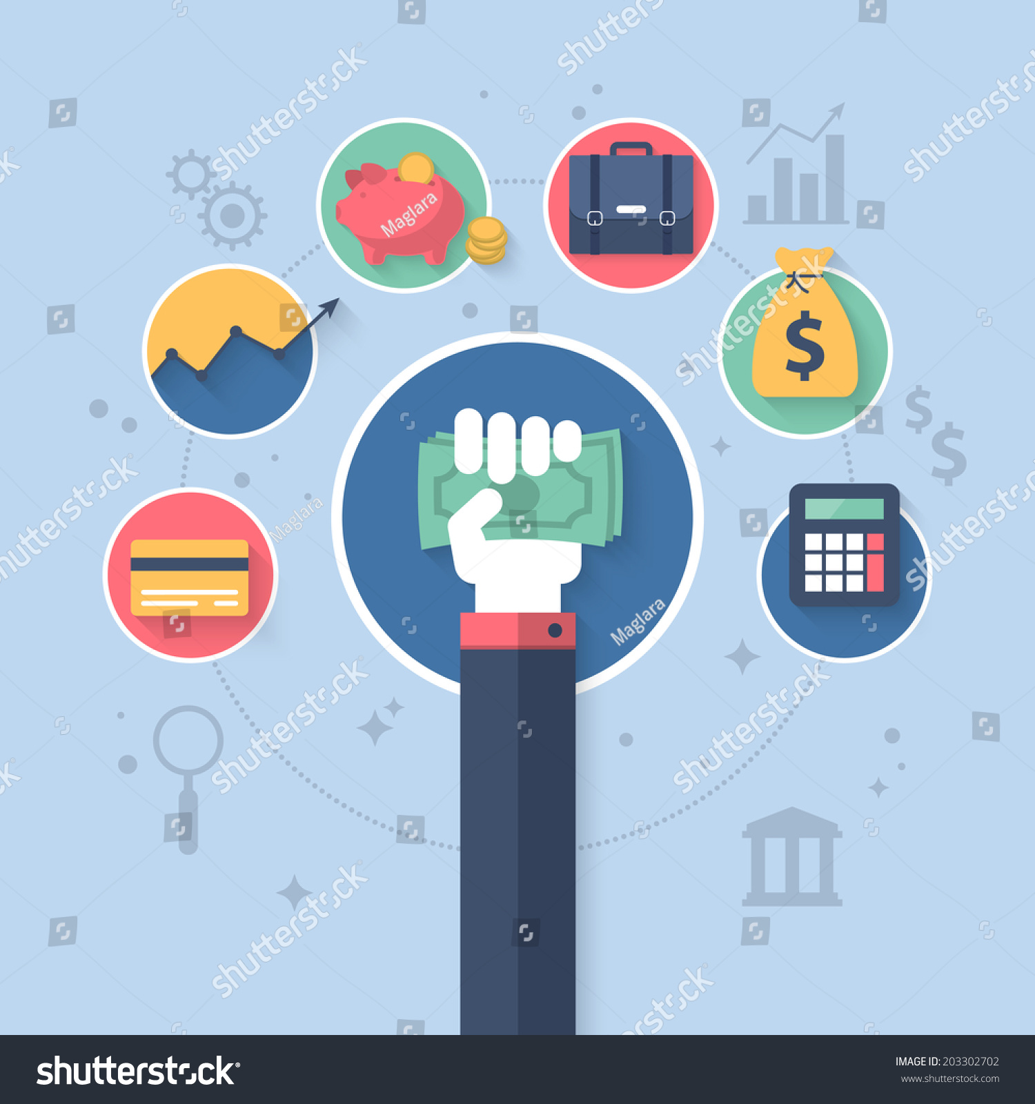 Flat Vector Illustration For Online Banking And Control Finance ...