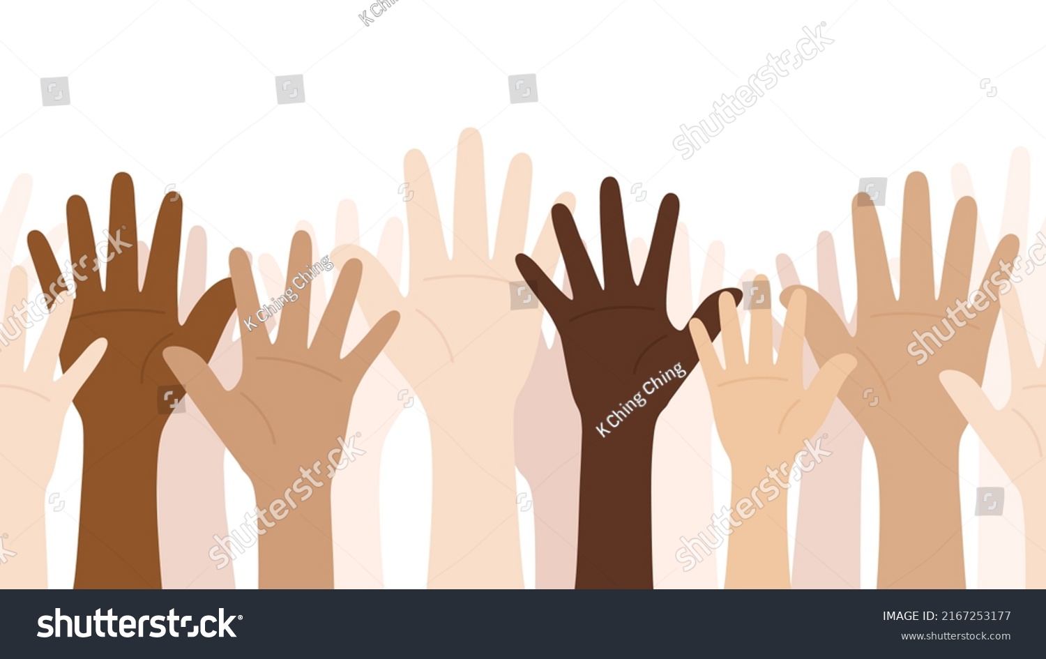 Flat Vector Illustration People Different Skin Stock Vector (Royalty ...