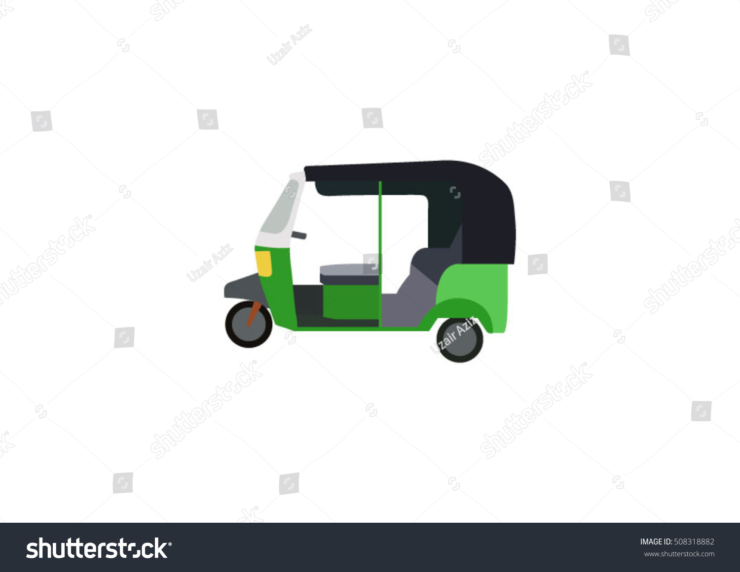 Flat Vector Of Rickshaw - 508318882 : Shutterstock