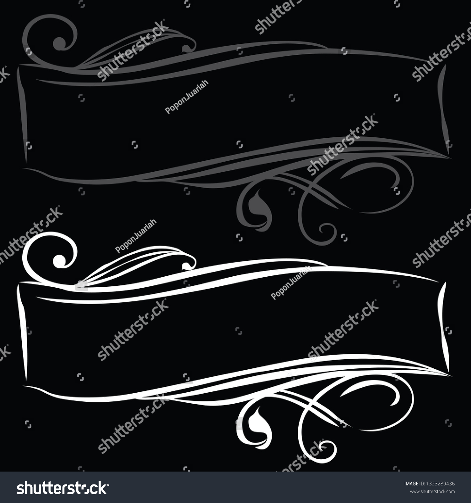 Flat Vector Ribbon Line Art Stock Vector (Royalty Free) 1323289436 ...