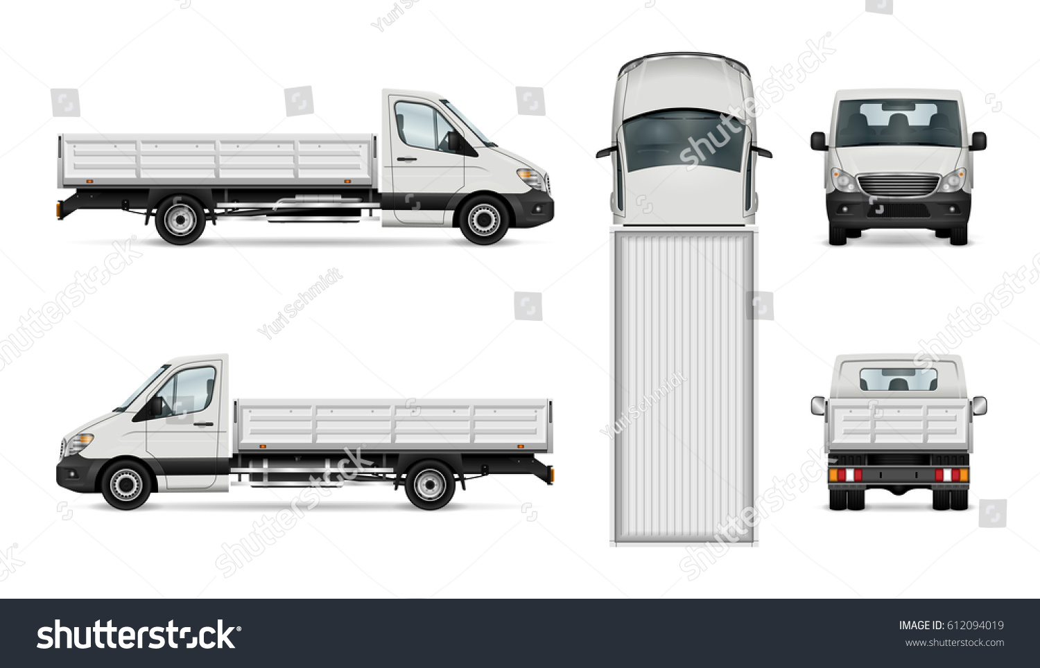 Flatbed Truck Vector Illustration Isolated White Stock Vector 612094019