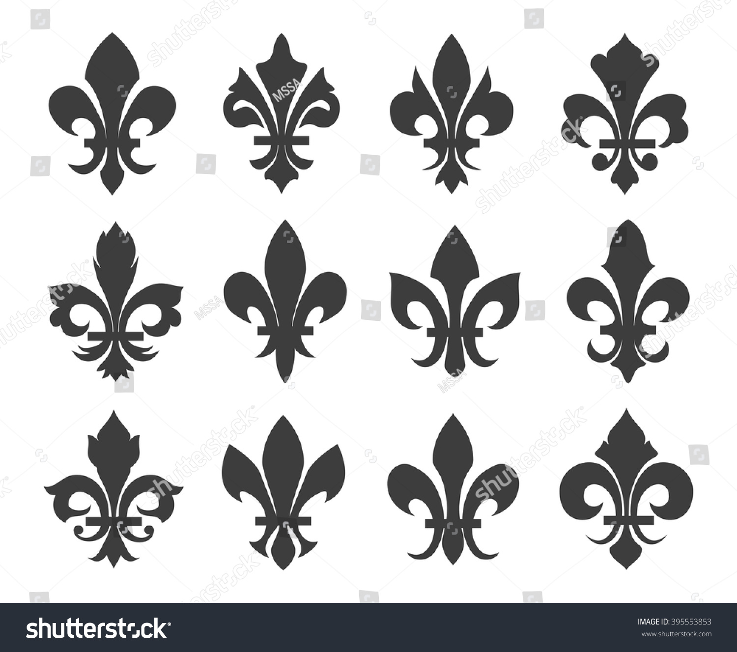 Fleur De Lis Icons Decoration Emblem Stock Vector 395553853 - Shutterstock