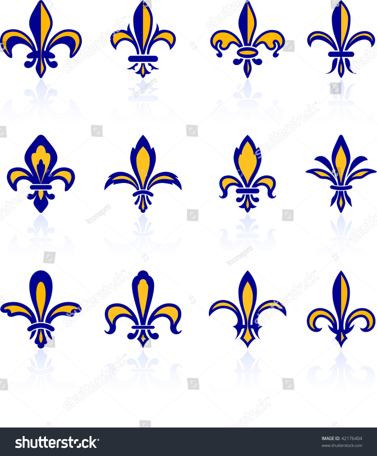 Fleur De Lis In Blue And Gold Stock Vector Illustration 42176404 ...