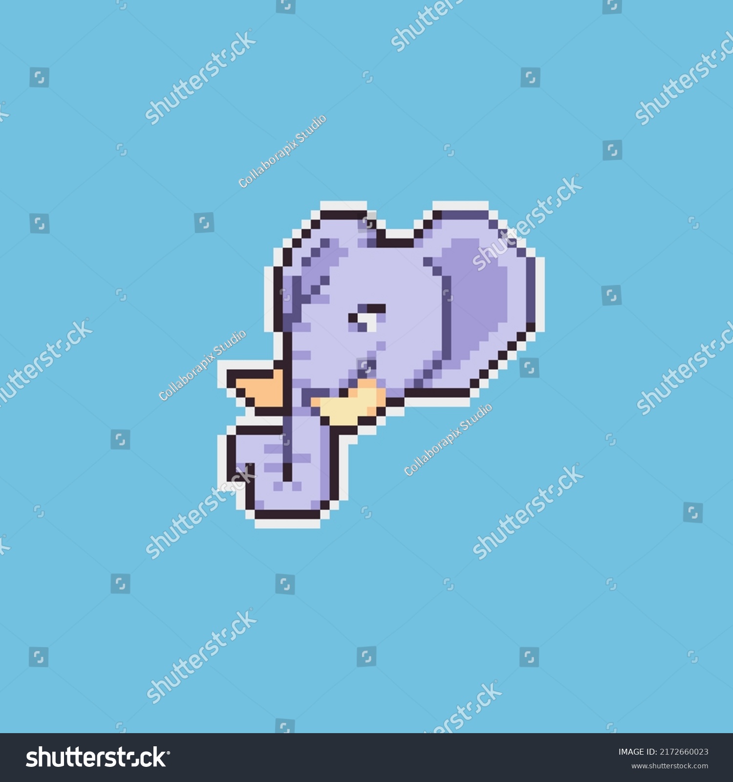 Flexible Editable Vector Elephant Head Pixel Stock Vector (Royalty Free ...