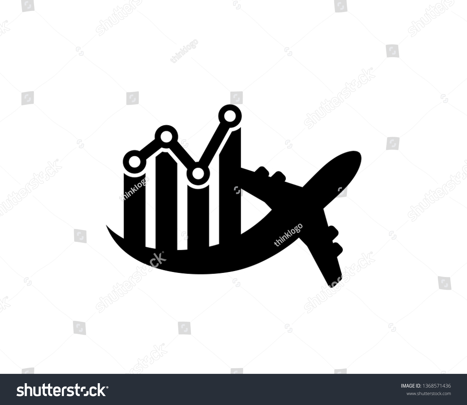 Flight Chart Logo Template Icon Symbol: เวกเตอร์สต็อก (ปลอดค่าลิขสิทธิ์ ...