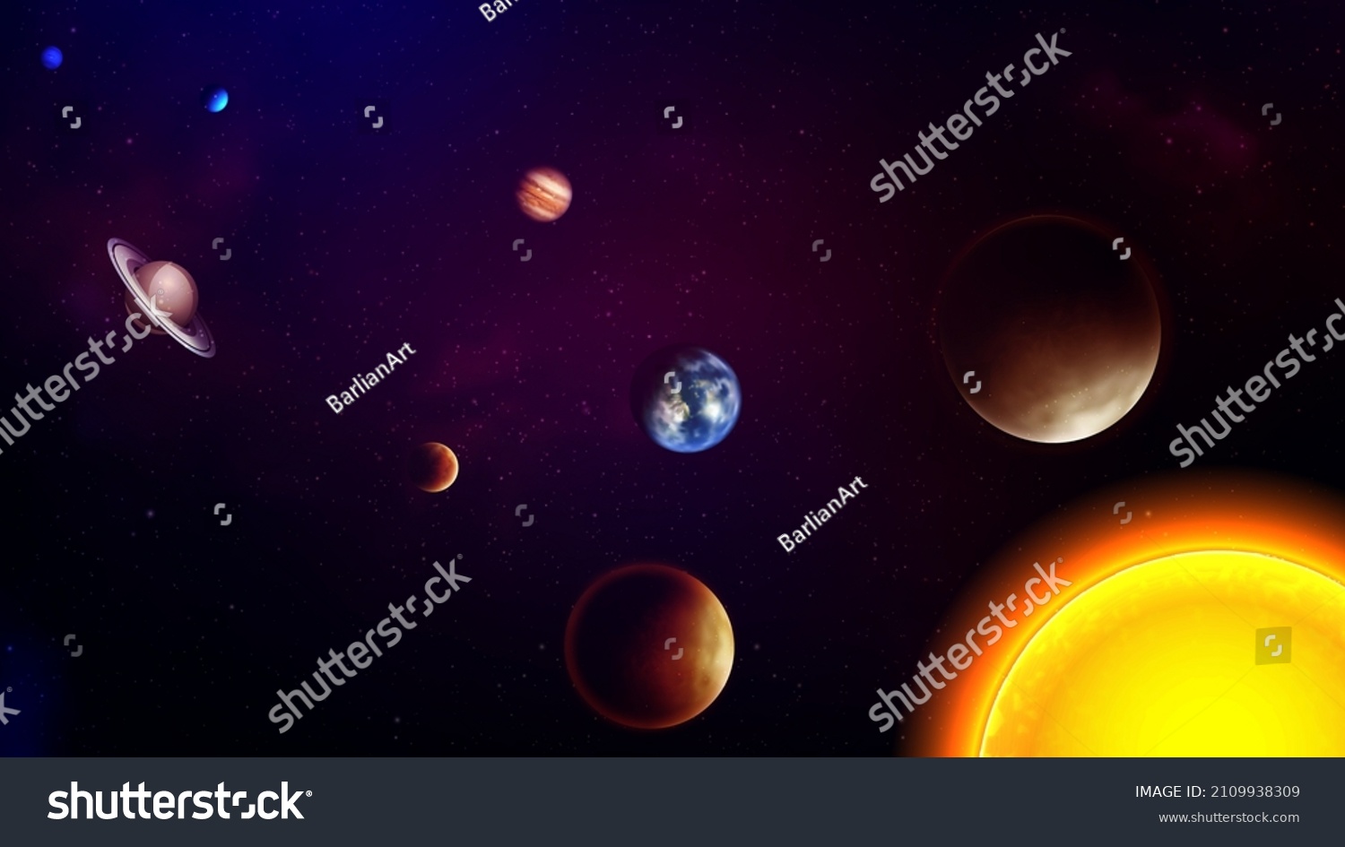 Flight Through Space Galaxy Solar System Stock Vector (Royalty Free ...