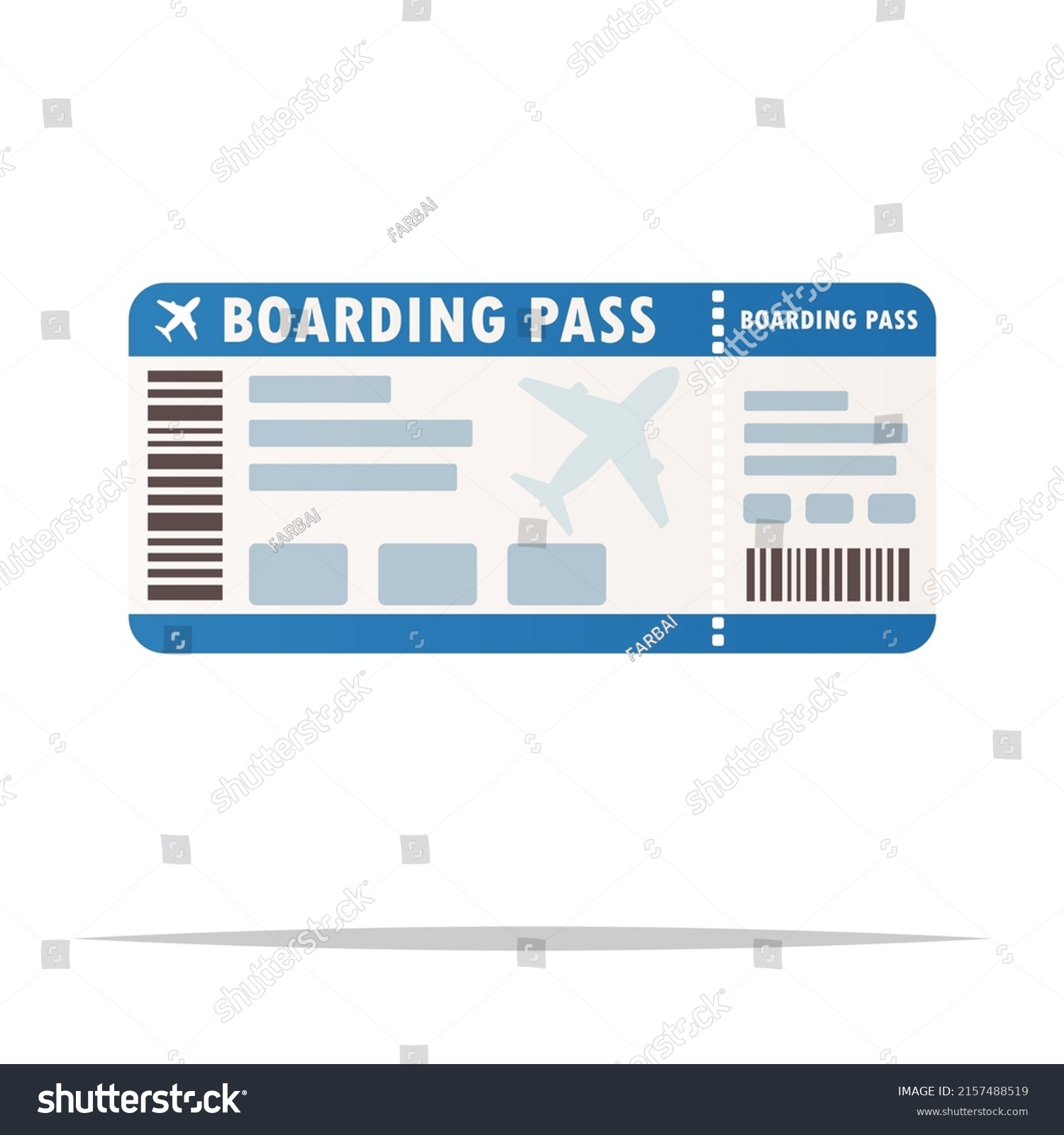 Flight Ticket Boarding Pass Vector Isolated Stock Vector (royalty Free 