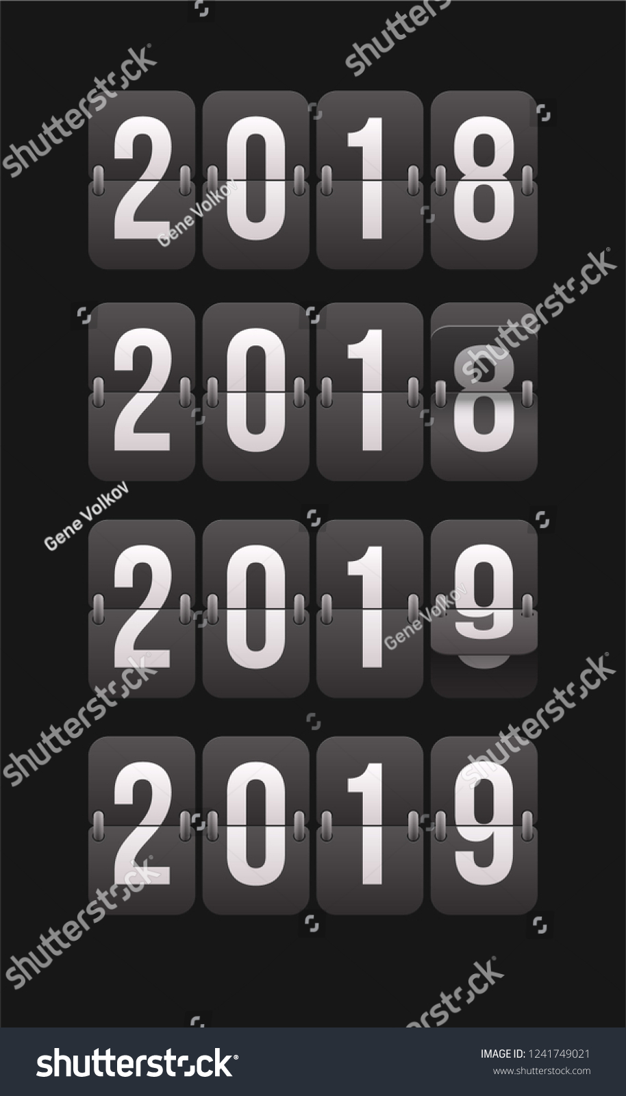 Flip Countdown Timer Transition 2018 2019 Stock Vector (Royalty Free ...