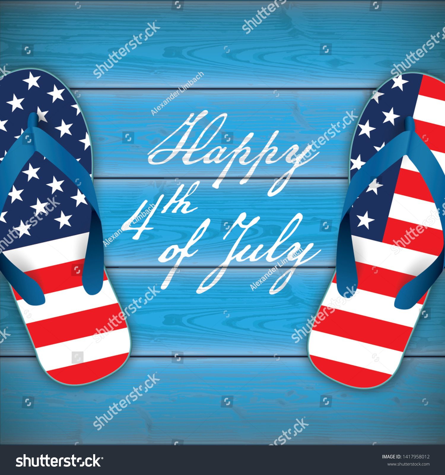 4th of july flip flops