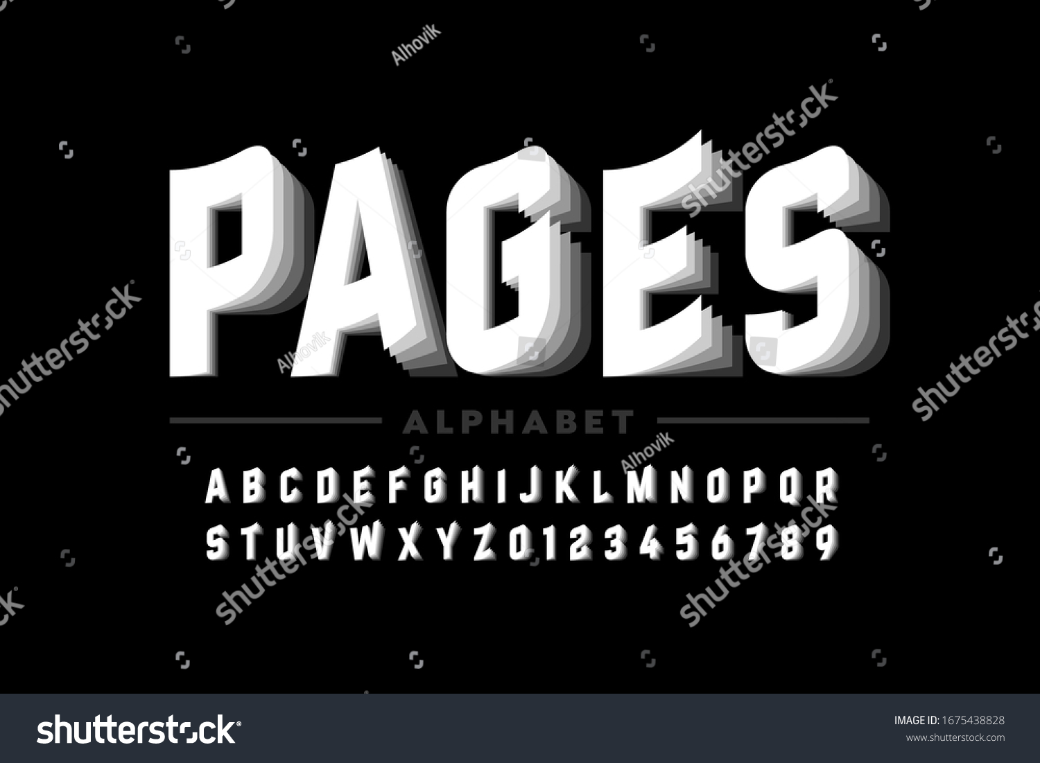 Flipping Pages Style Font Design Alphabet Stock Vector (Royalty Free ...