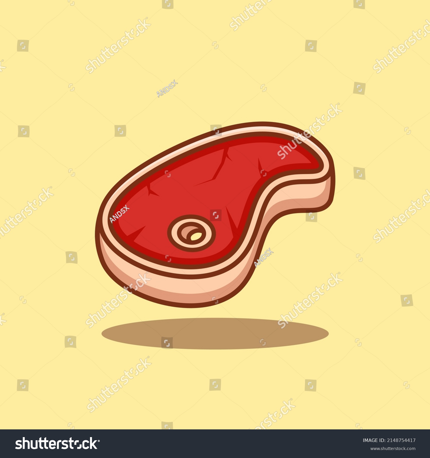 Floating Beef Steak Cartoon Illustration Stock Vector (Royalty Free
