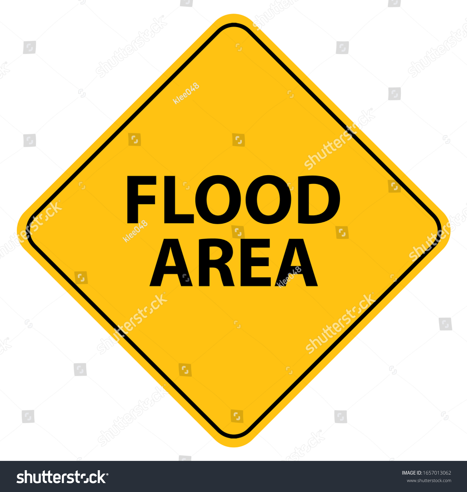 Flood Area Sign On White Background Stock Vector (Royalty Free ...