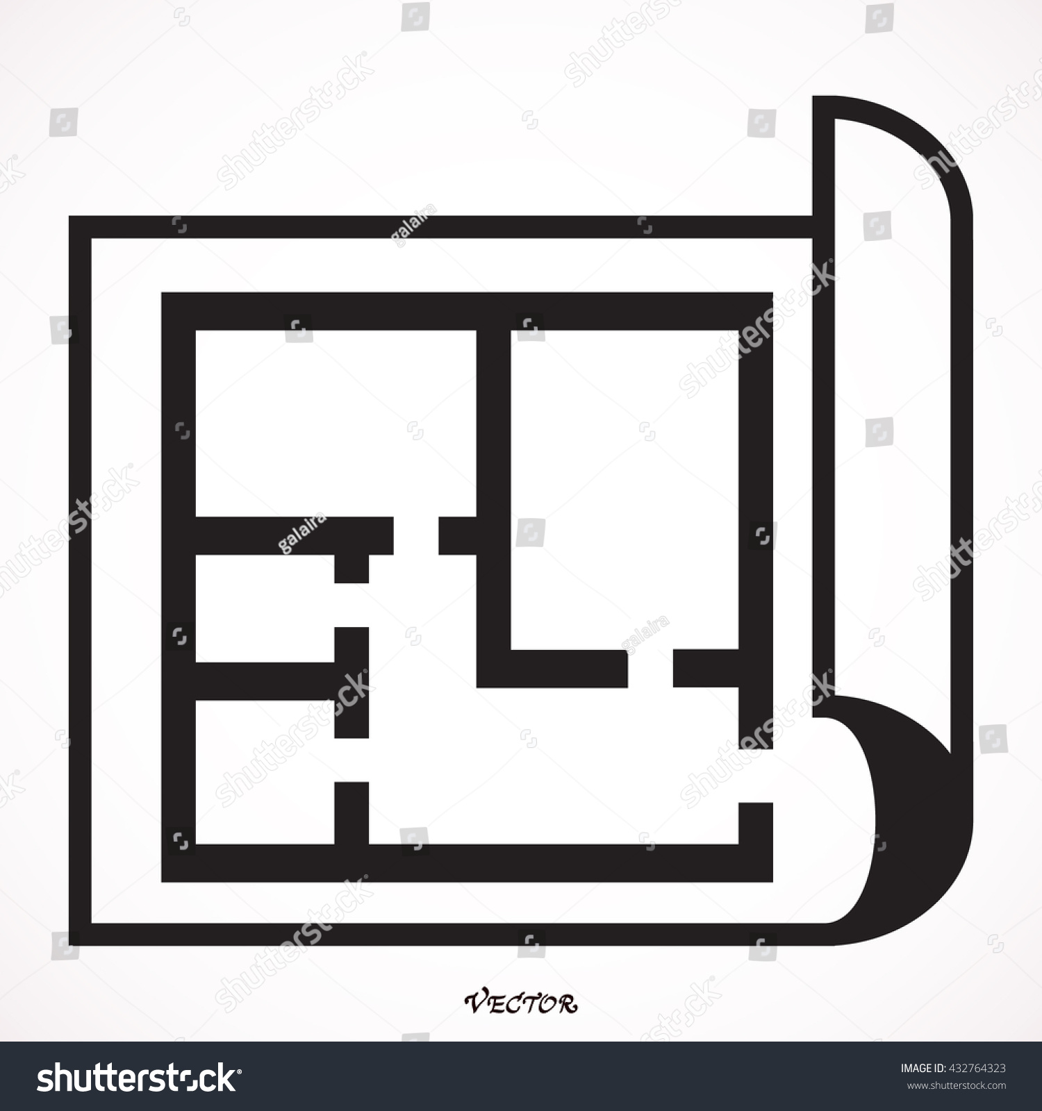 Floor Plan Icon Vector Stock Vector (Royalty Free) 432764323