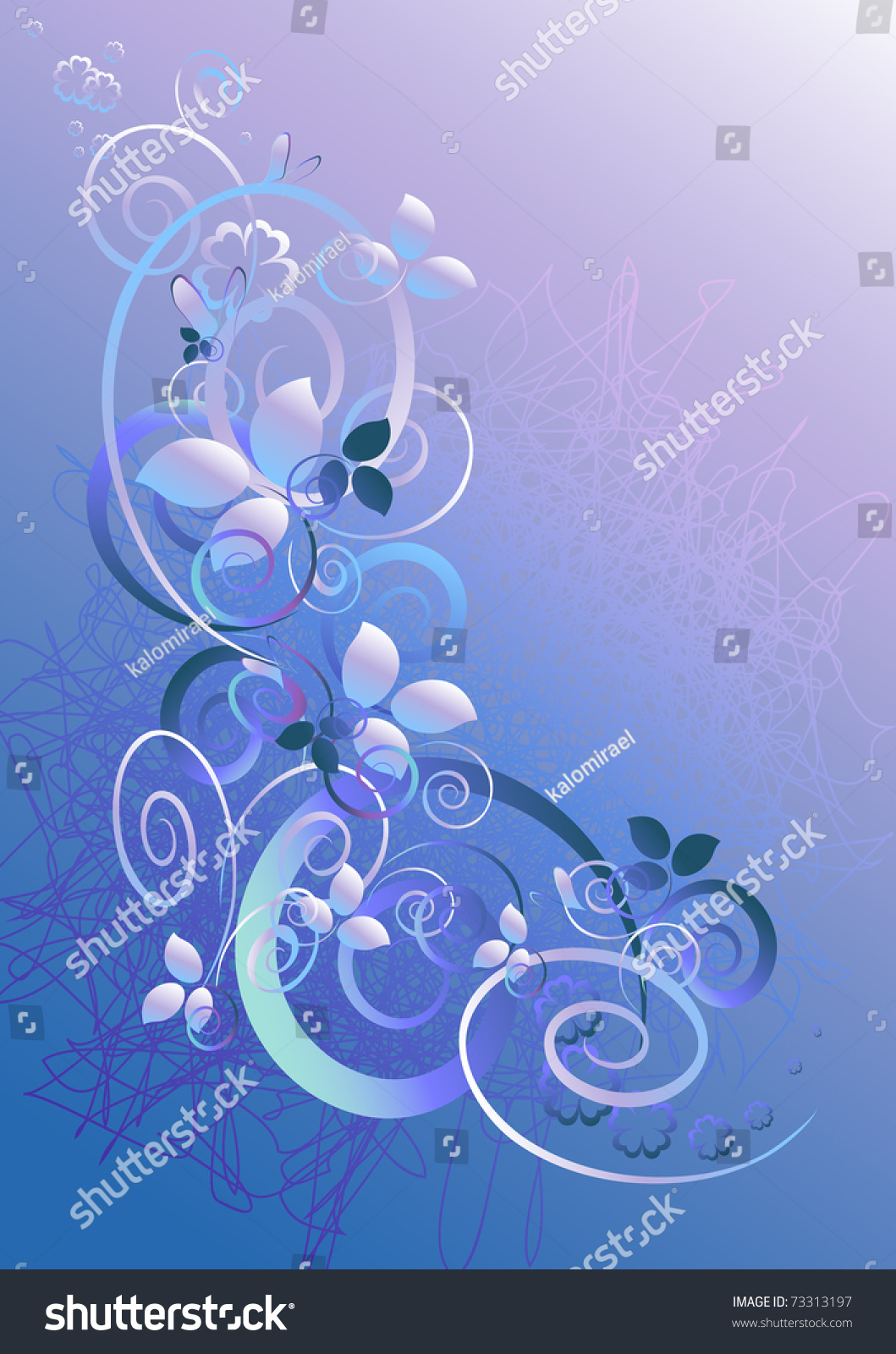 Floral Abstract Background In Blue-Violet Tones Stock Vector ...