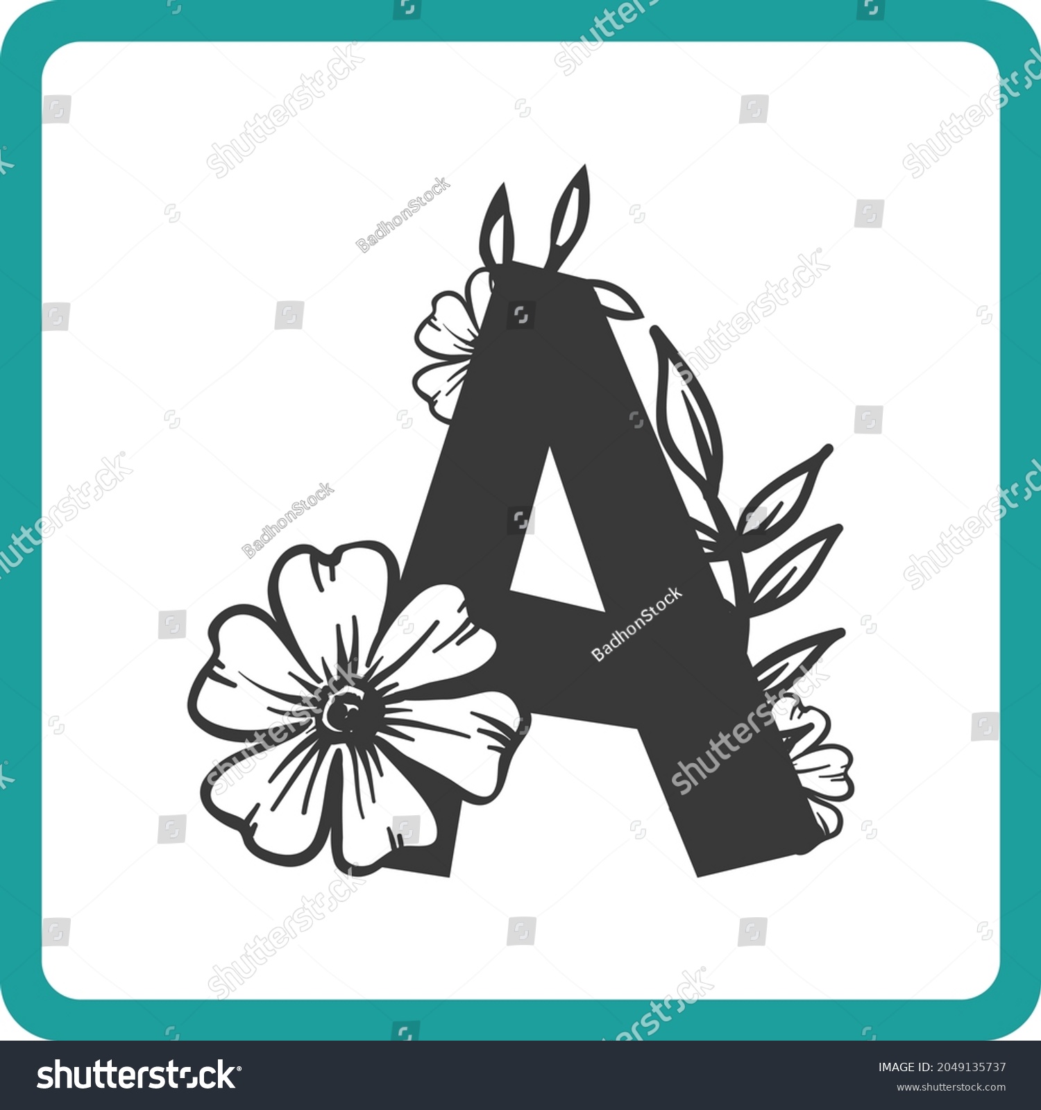 SVG of Floral Alphabet A SVG Design | Typography | Alphabet SVG Cut Files svg