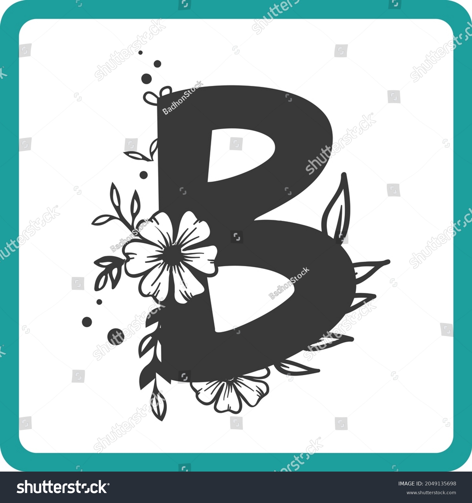 SVG of Floral Alphabet B SVG Design | Typography | Alphabet SVG Cut Files svg