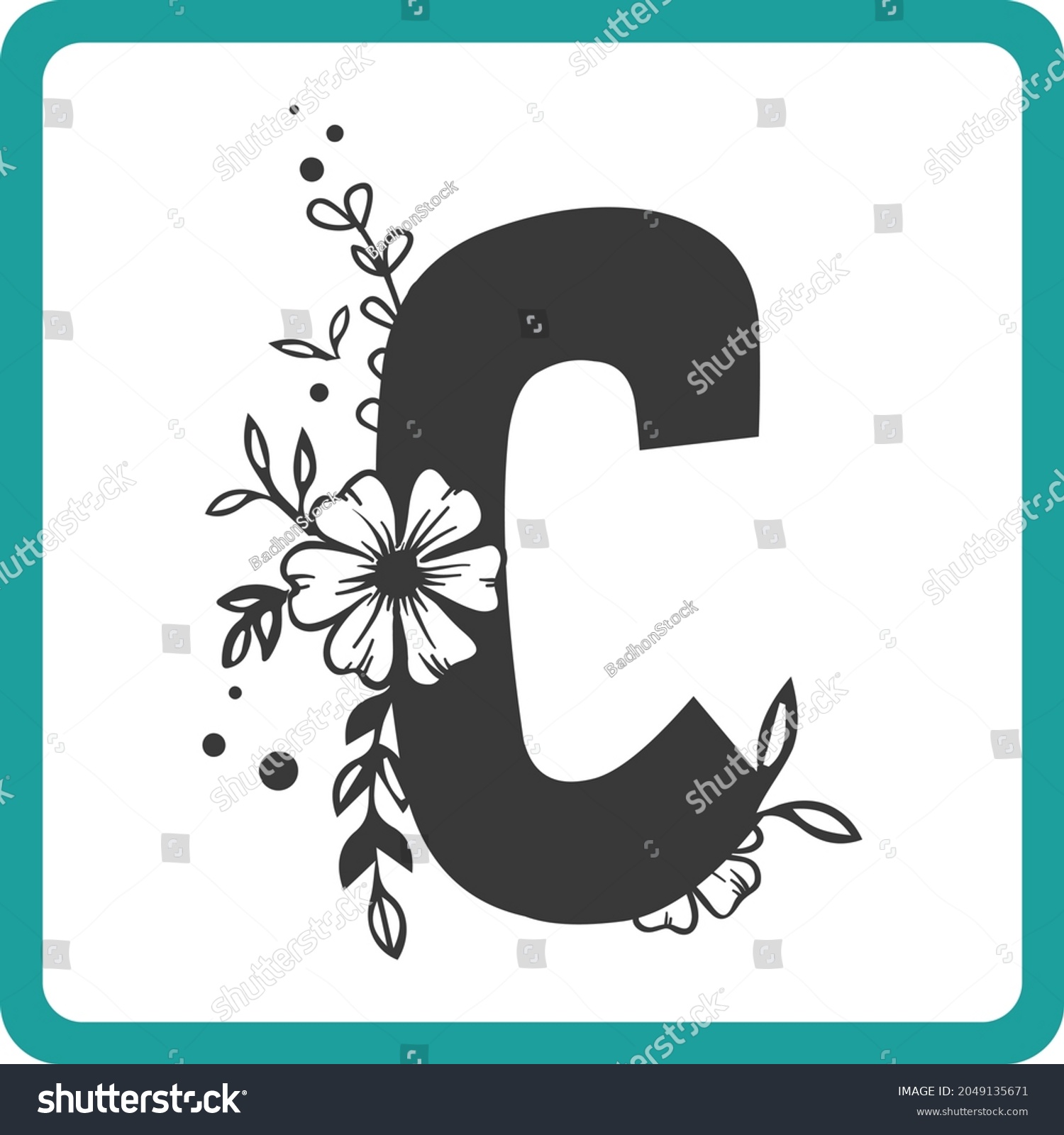 SVG of Floral Alphabet C SVG Design | Typography | Alphabet SVG Cut Files svg