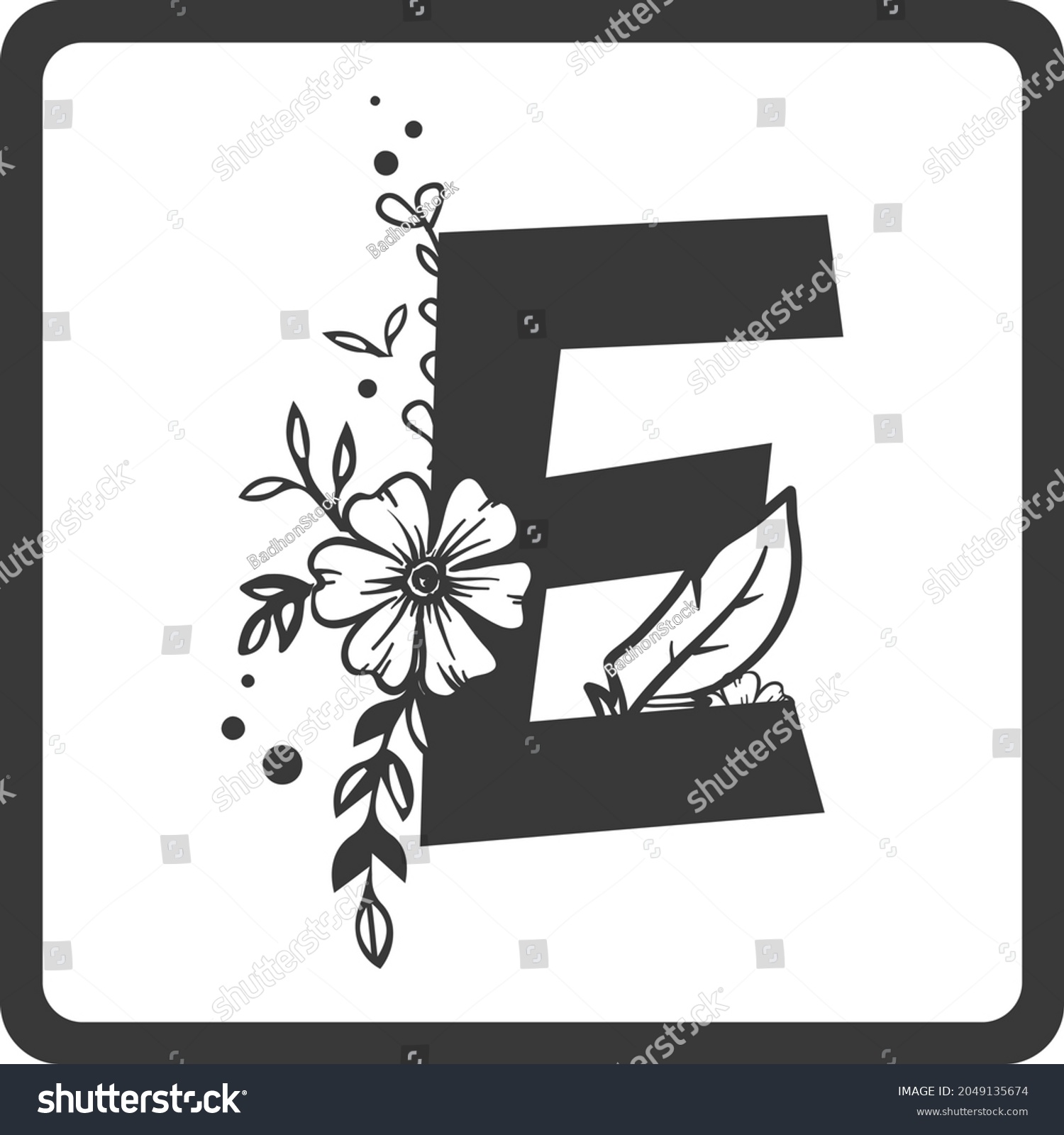 SVG of Floral Alphabet E SVG Design | Typography | Alphabet SVG Cut Files svg