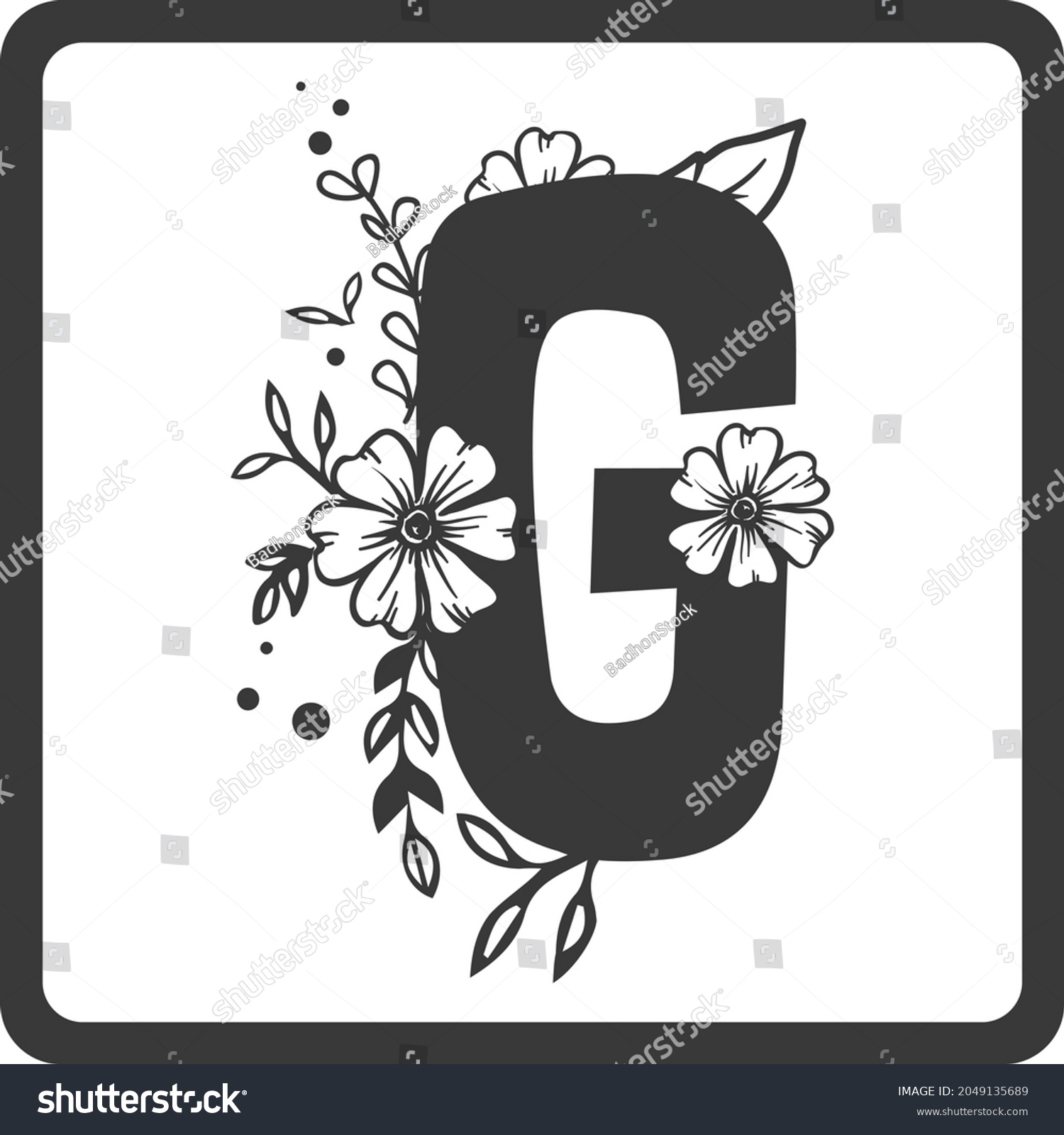 SVG of Floral Alphabet G SVG Design | Typography | Alphabet SVG Cut Files svg