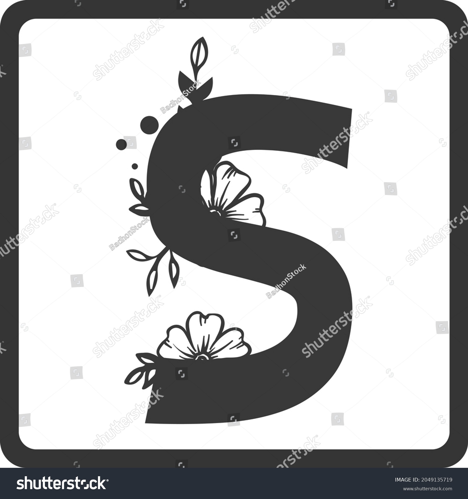 SVG of Floral Alphabet S SVG Design | Typography | Alphabet SVG Cut Files svg