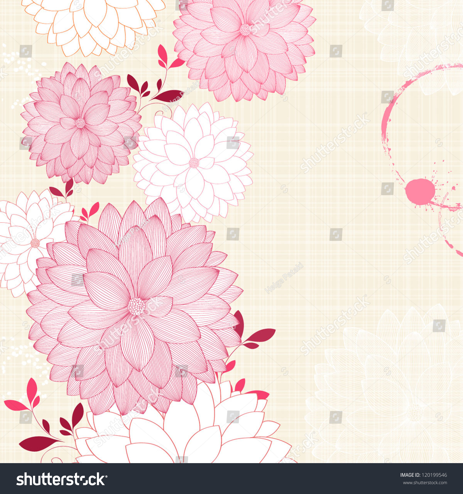 Floral Background With Flower Dahlia. Element For Design. Vector ...
