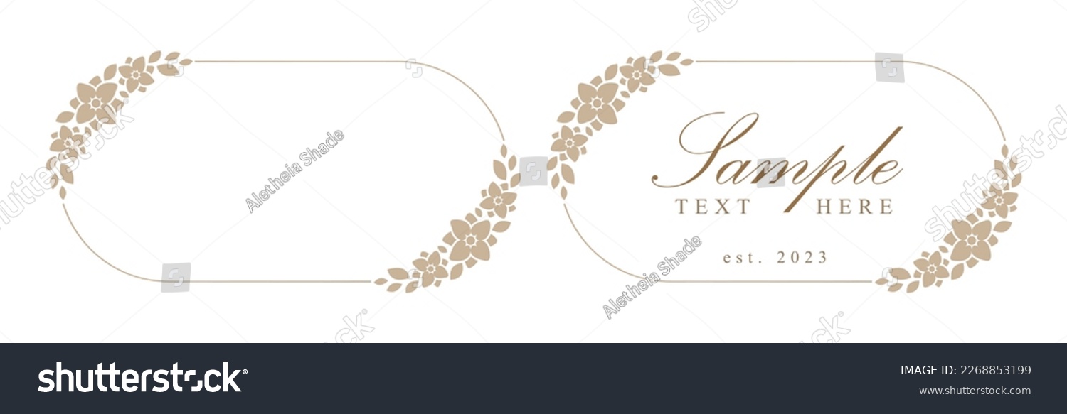 SVG of Floral beige oval frame. Botanical boho border vector illustration. Simple elegant romantic style for wedding events, card design, logo, labels, social media posts, templates svg
