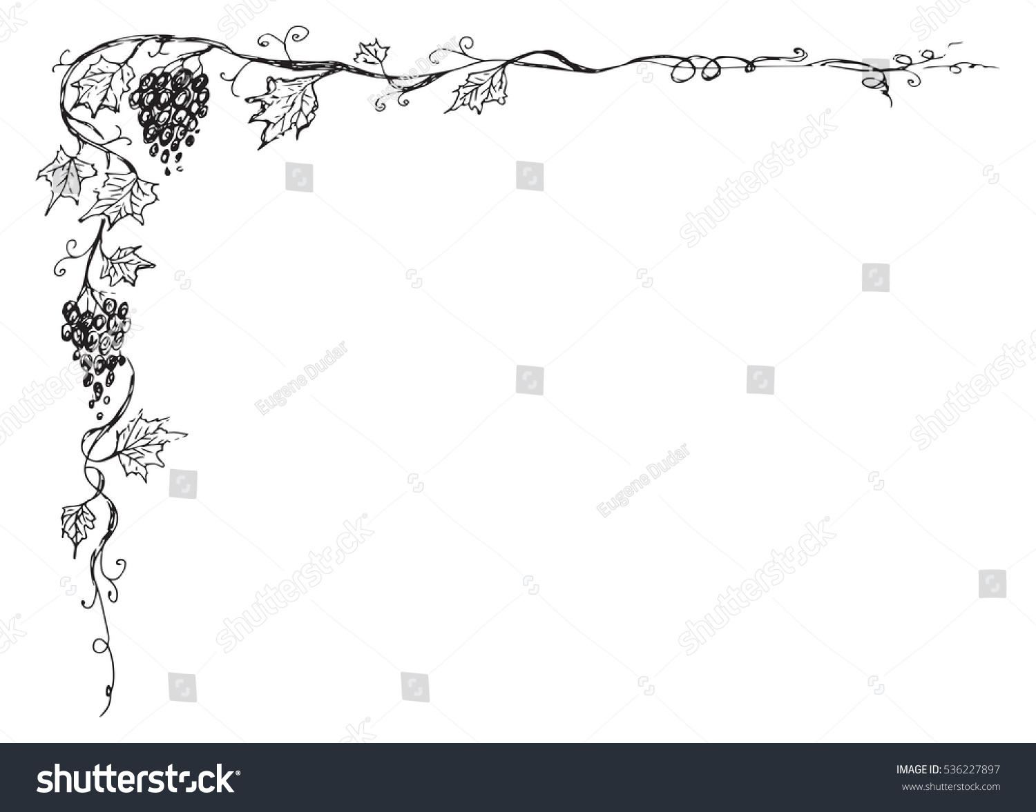 Floral Border Corner Vector Frame Element Stock Vector 536227897