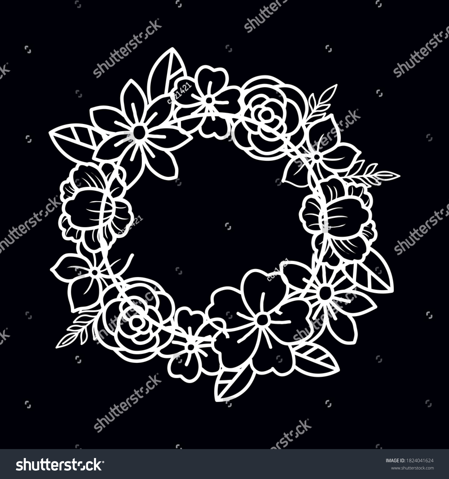 SVG of Floral cut file with space in the midle svg