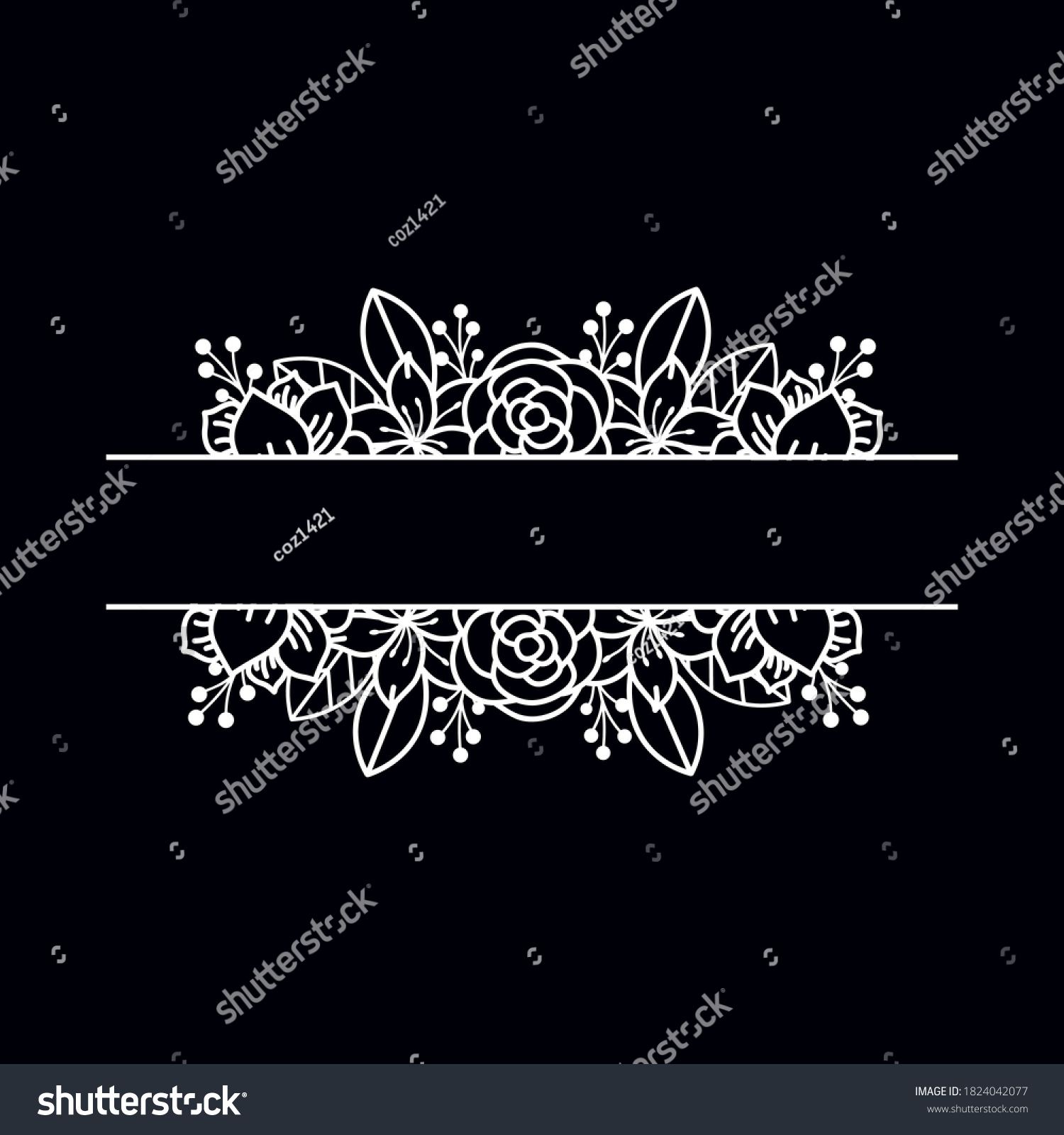 SVG of Floral cut file with space in the midle svg