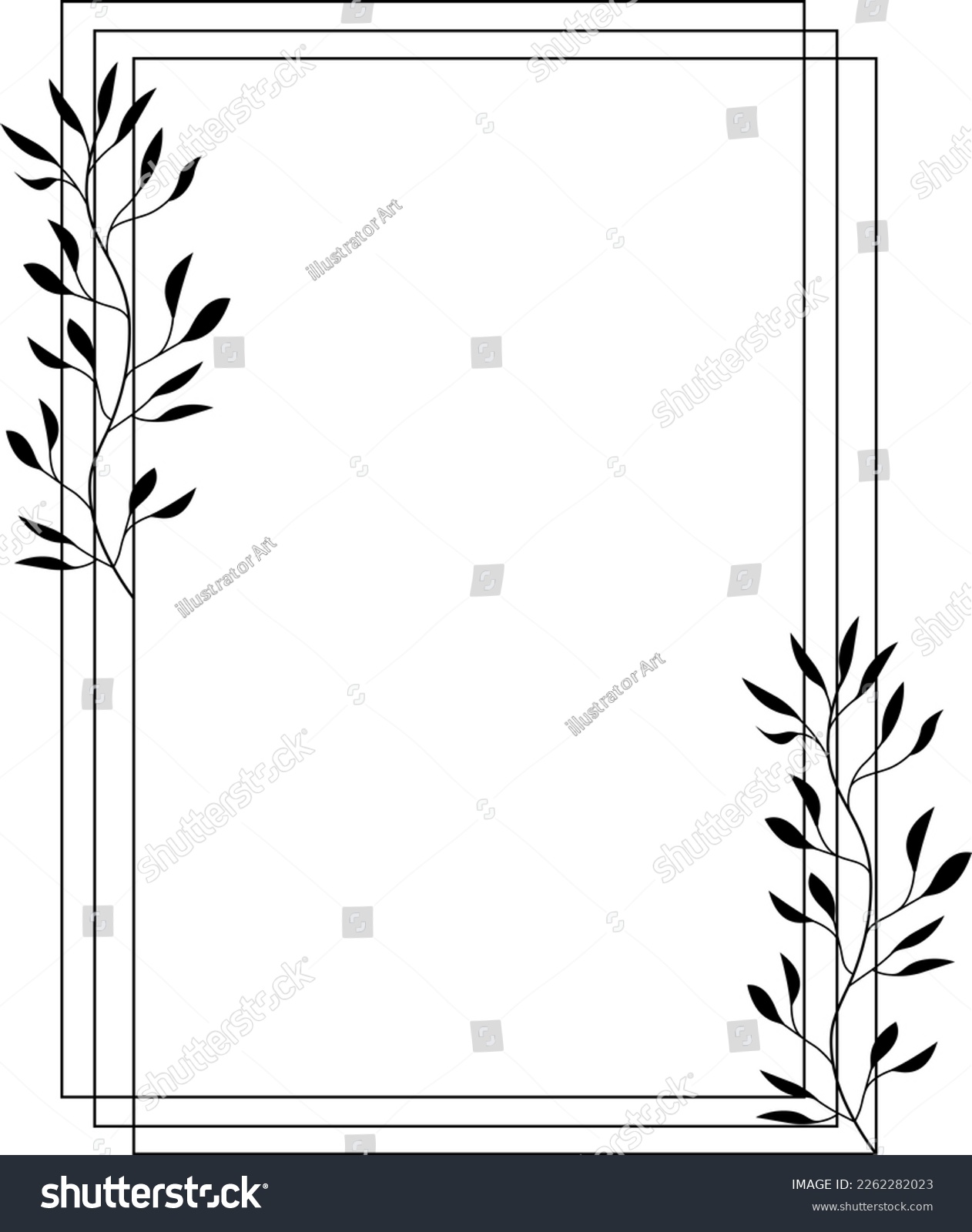 SVG of Floral frame, leaves SVG, Botanical Floral SVG svg
