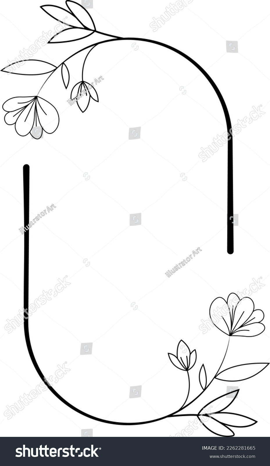 SVG of Floral frame SVG, leaves SVG, Botanical Floral SVG svg