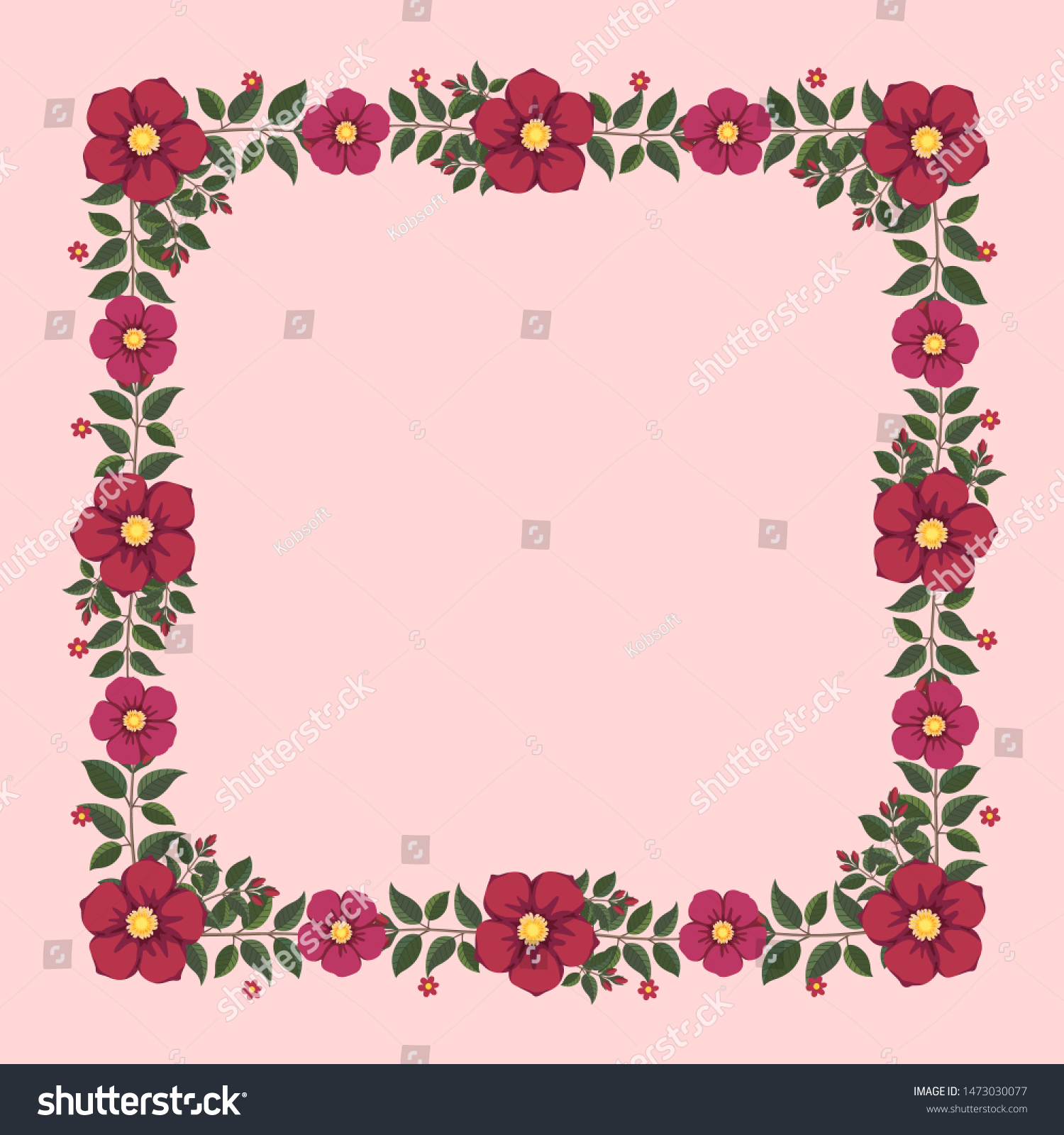 Floral Greeting Card Invitation Template Wedding Stock Vector ...