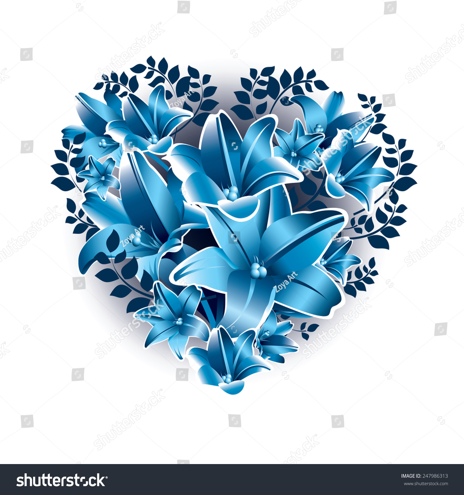 Floral Heart Design Stock Vector 247986313 - Shutterstock