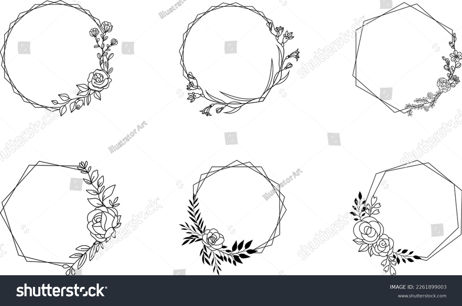 SVG of Floral hexagon SVG. Wedding sign SVG. Hexagon monogram SVG. Hexagon wreath SVG svg