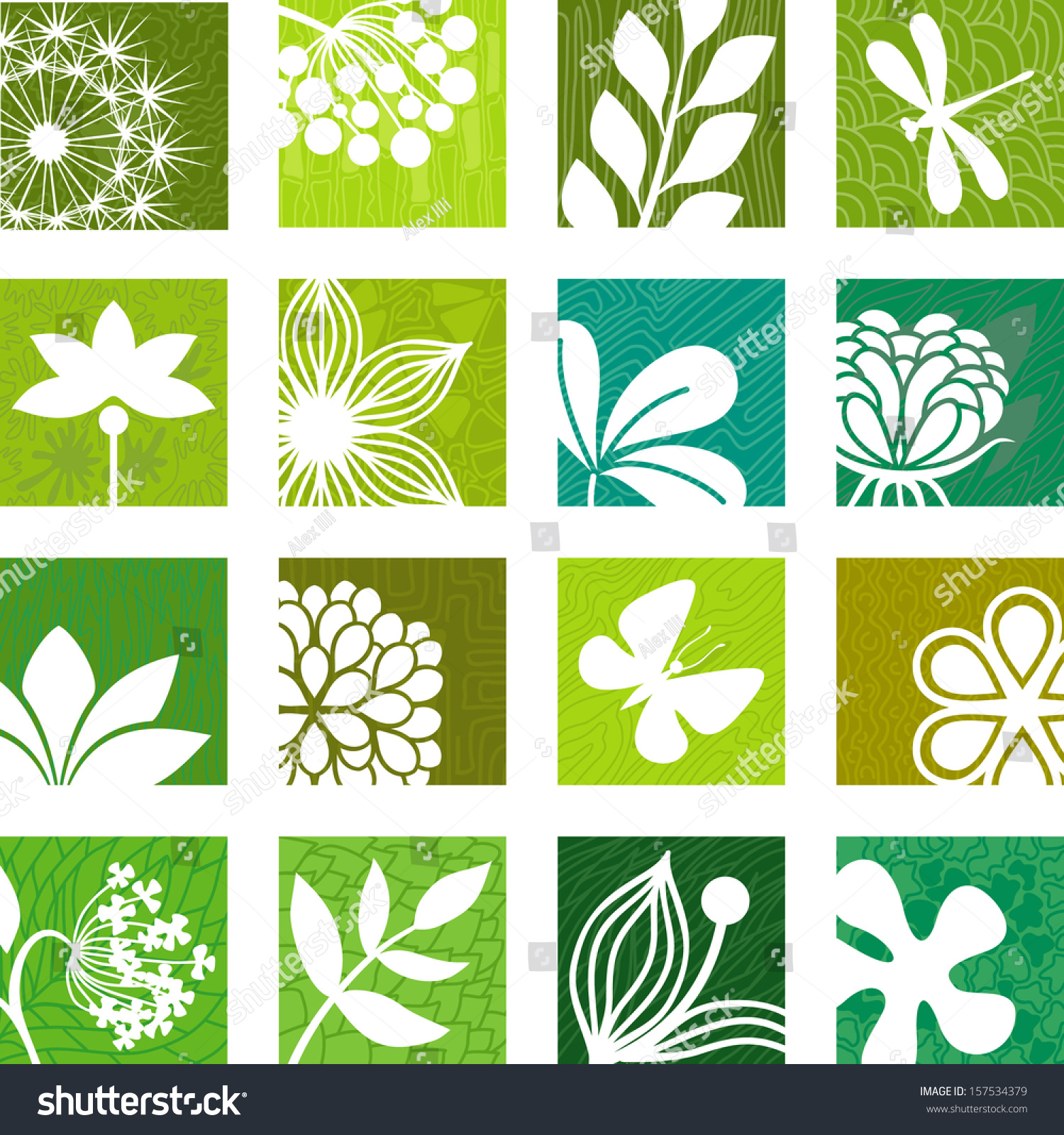 Floral Icons Stock Vector Illustration 157534379 : Shutterstock