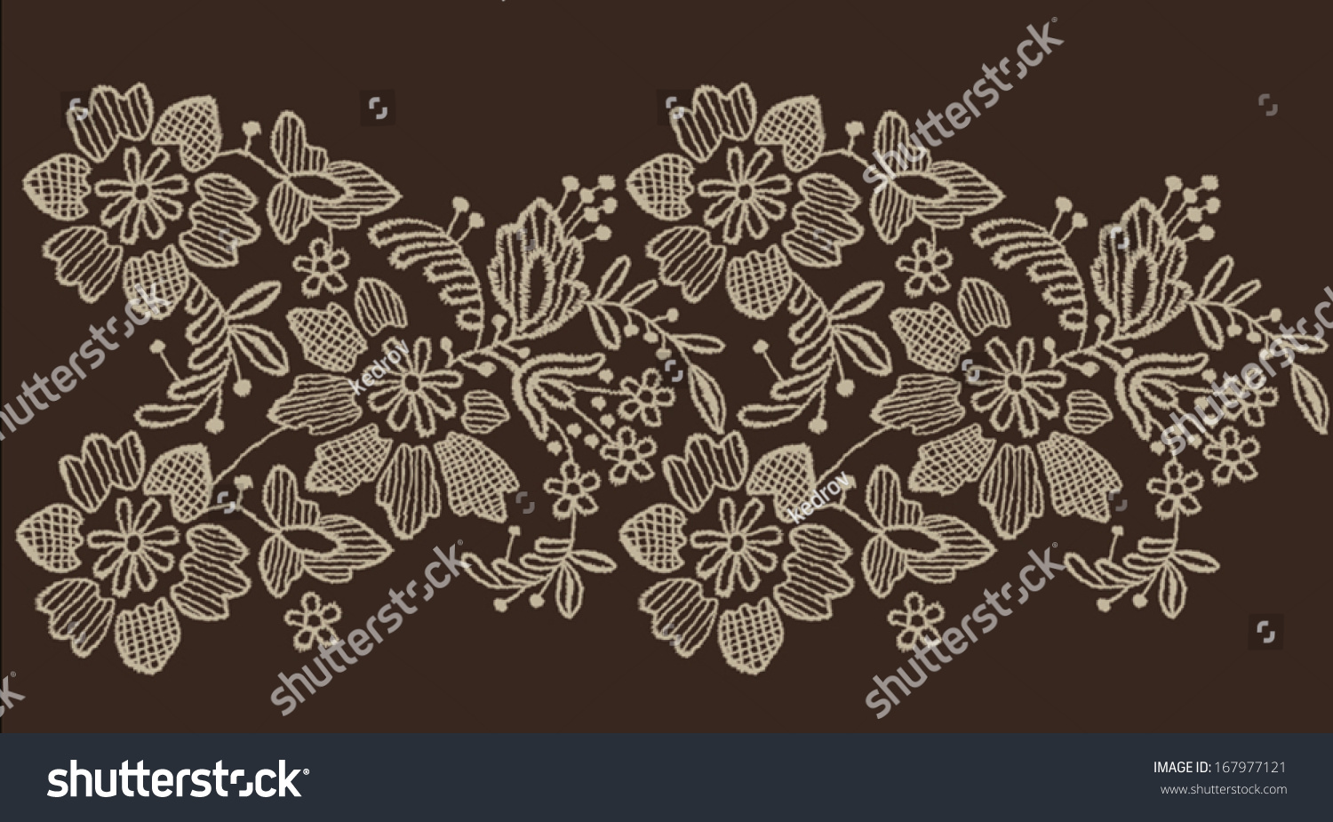 Floral Lace Vector Pattern Stock Vector 167977121 - Shutterstock