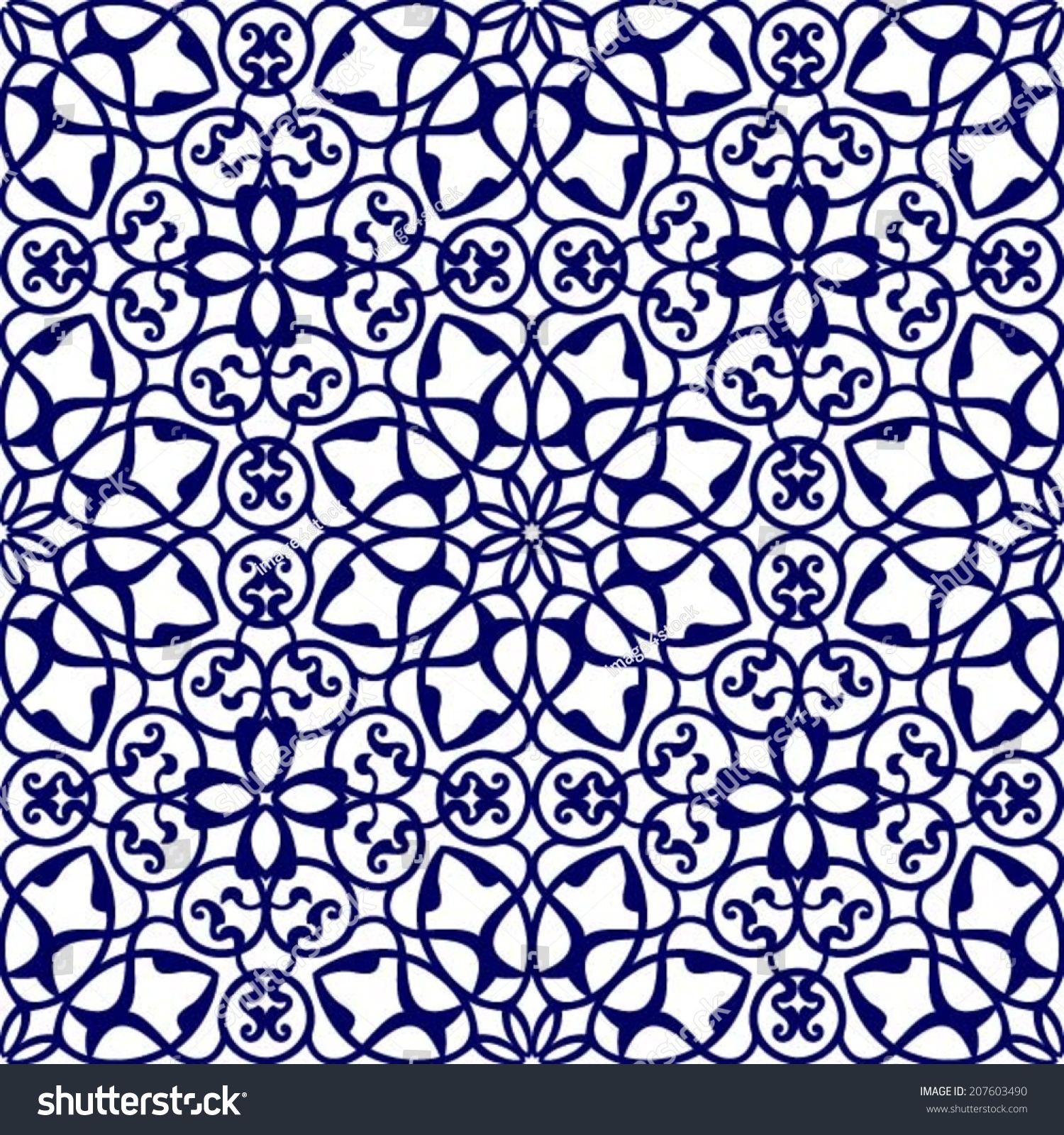 Floral Ornament, Mediterranean Seamless Pattern, Tile Design, Vector ...