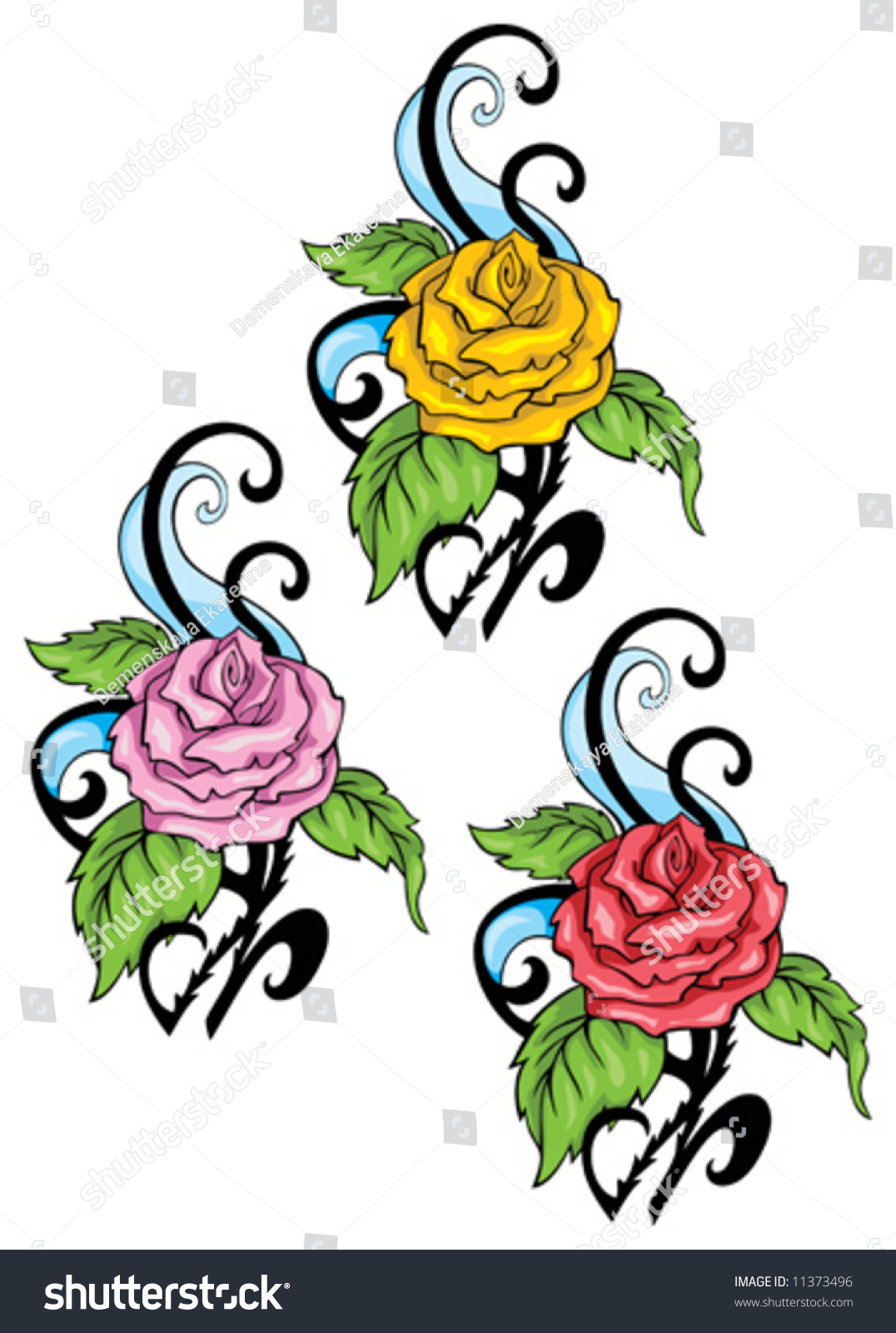 Floral Ornament, Rose Stock Vector Illustration 11373496 : Shutterstock